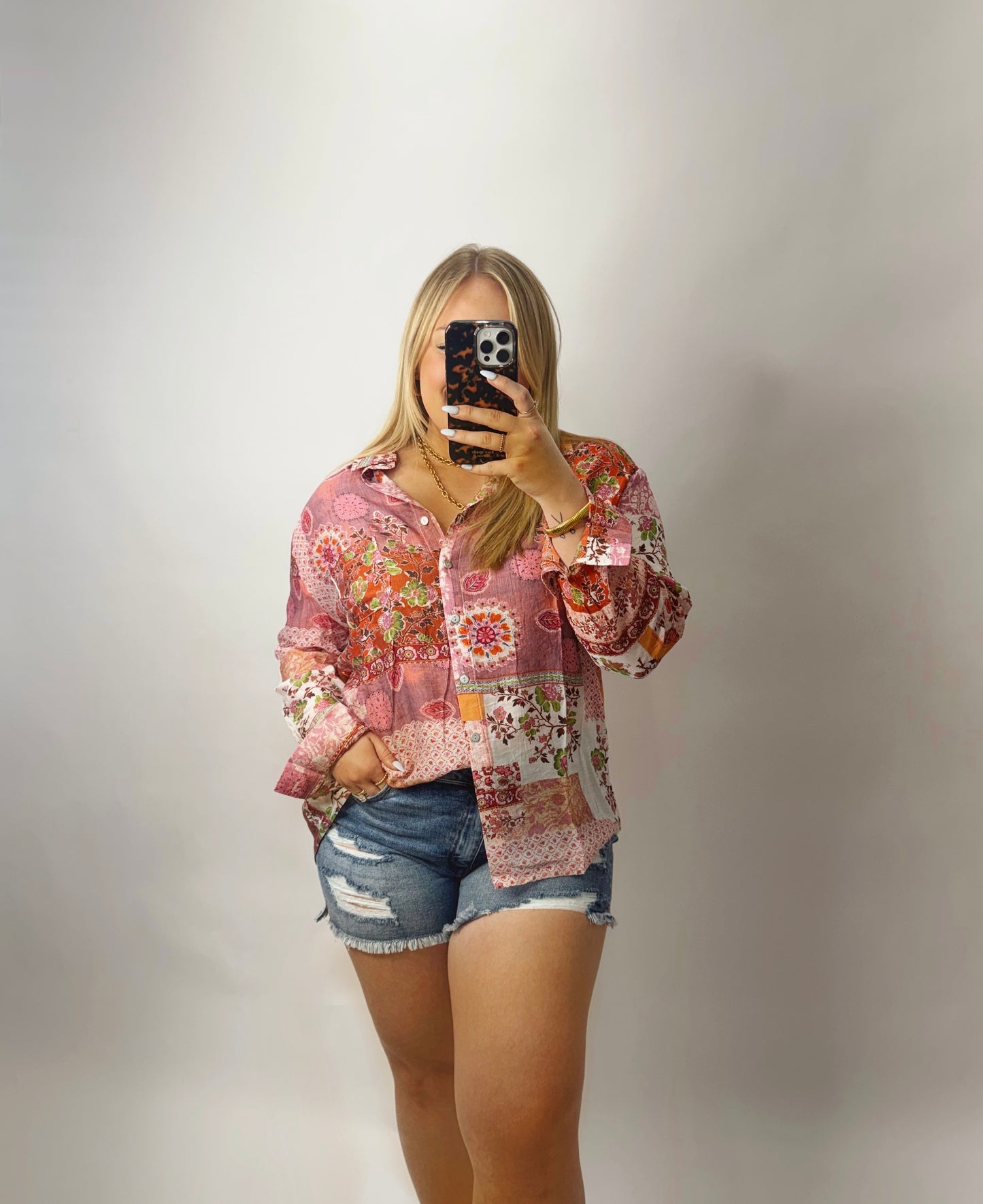 Crossover Dark Wash High Waisted Denim Shorts