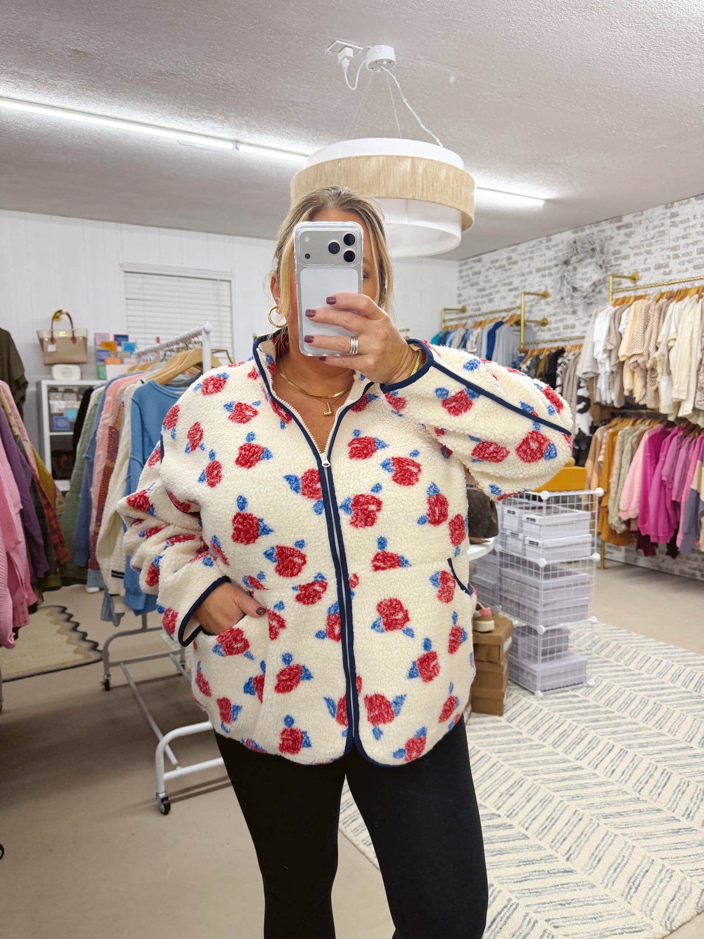 The Lyla | Floral Fleece Sherpa