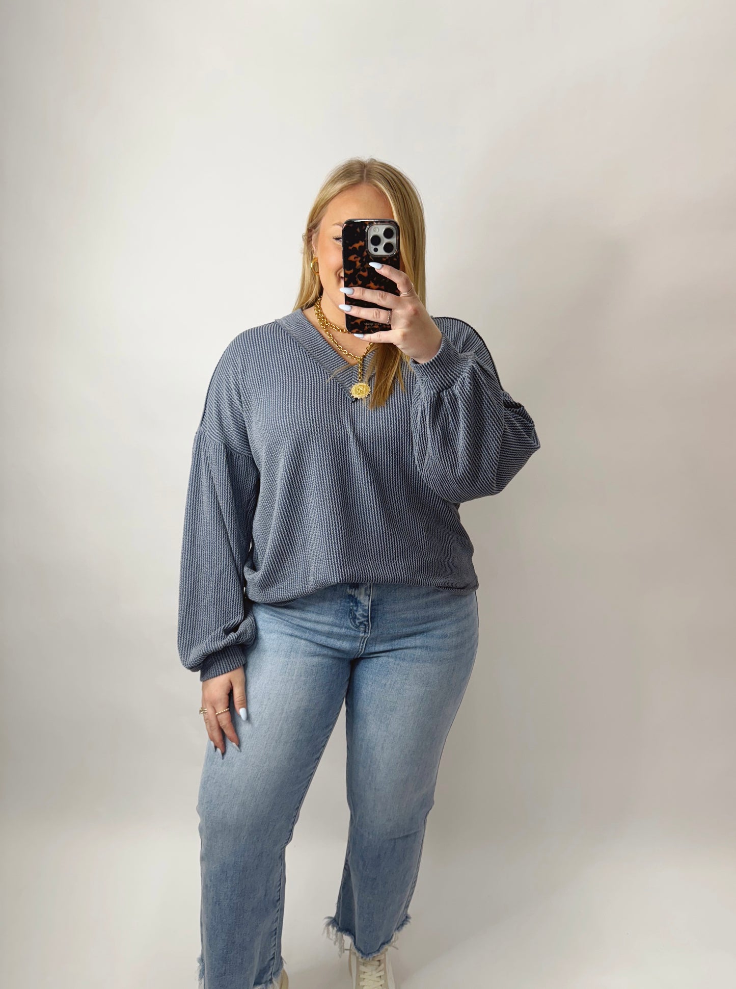 The Winter | Navy Ribbed Pullover