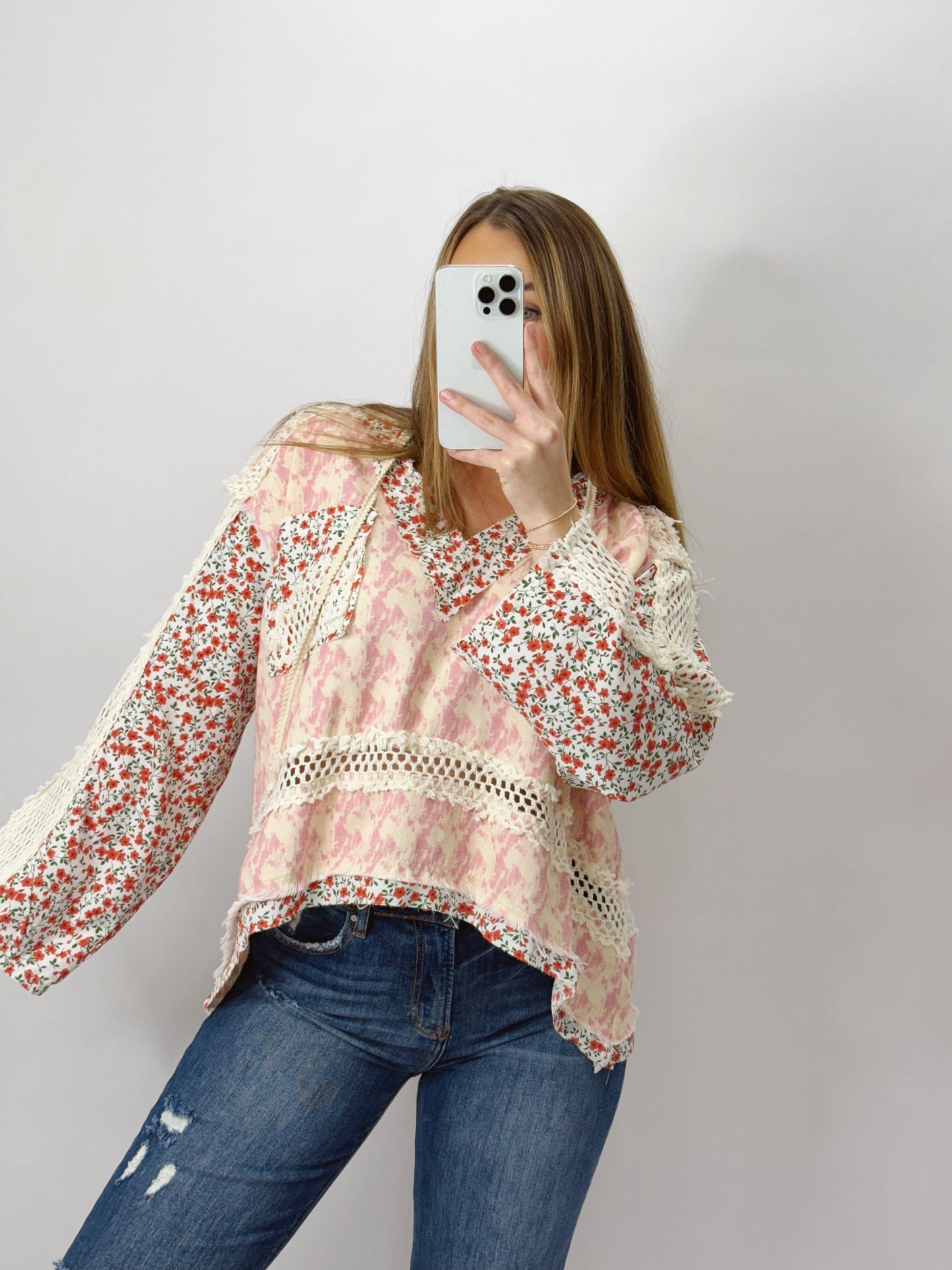 The Tish | Mixed Media Oversized Top