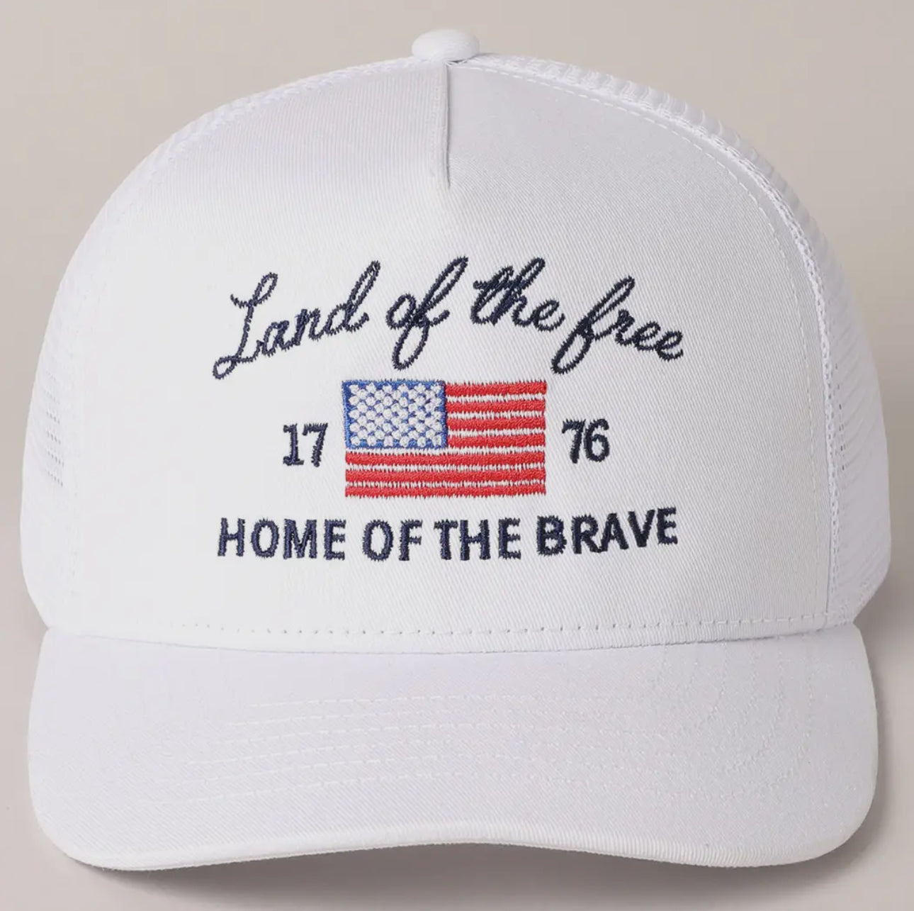 Land of the Free | White Trucker Hat