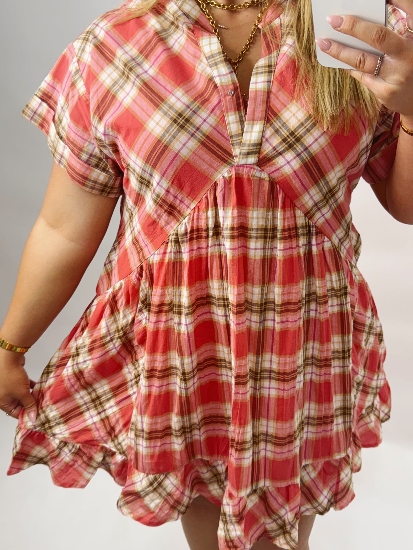 The Dani | Pink Plaid Dress