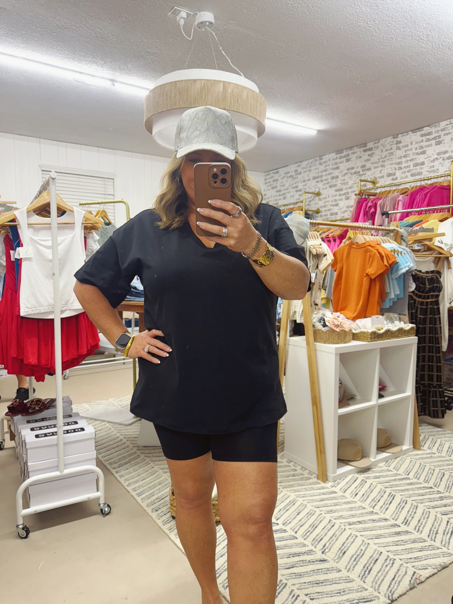 The Emma | V Neck Biker Short Set