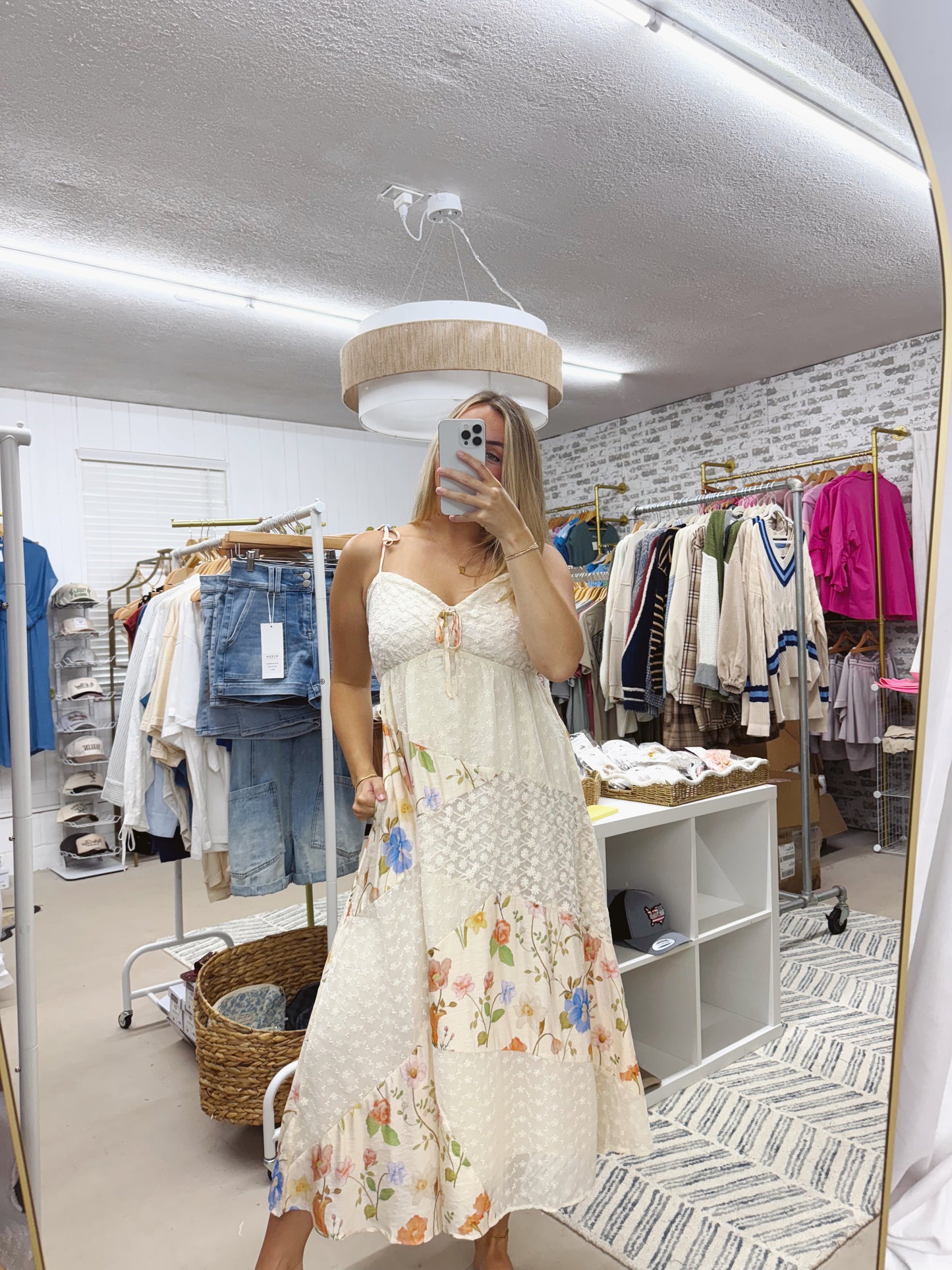 The Iris | Cream Patchwork Dress