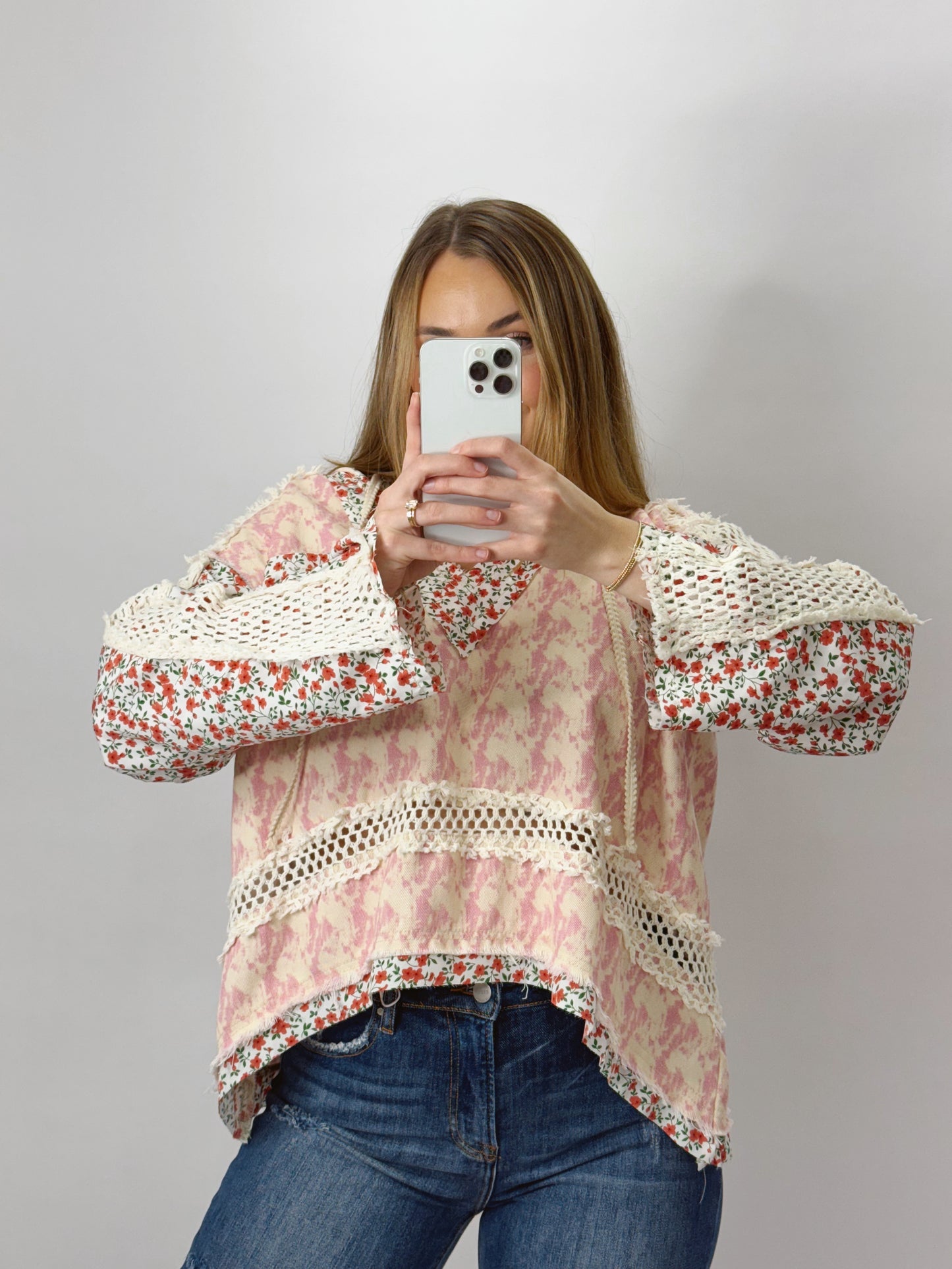 The Tish | Mixed Media Oversized Top