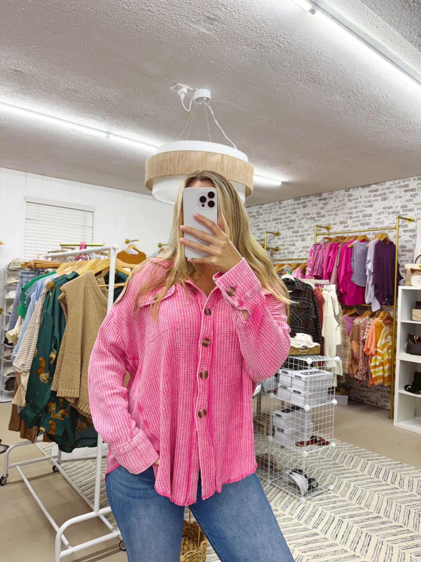 The Christie | Hot Pink Button Up