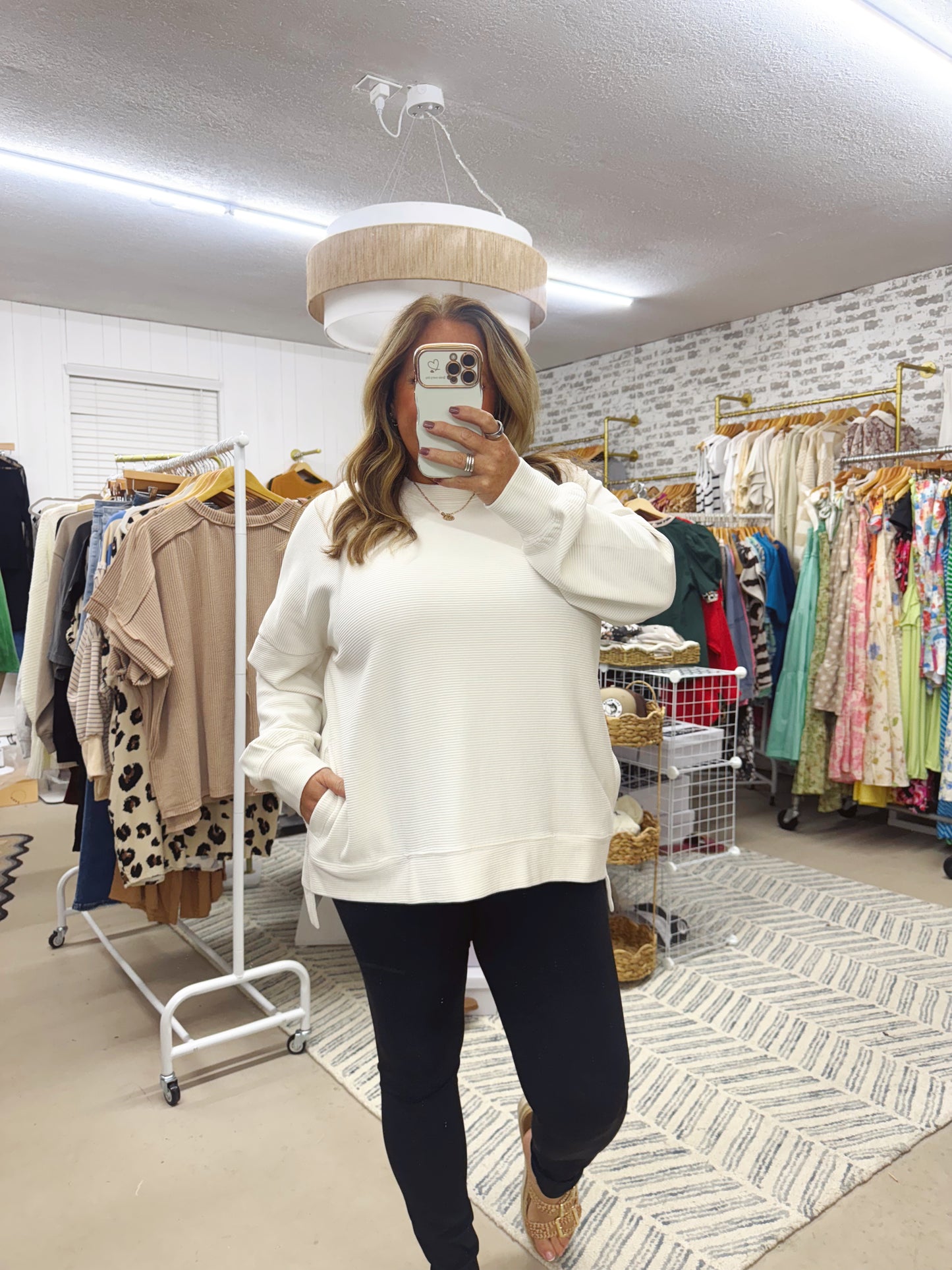 The Mary | Cream Ribbed Pullover