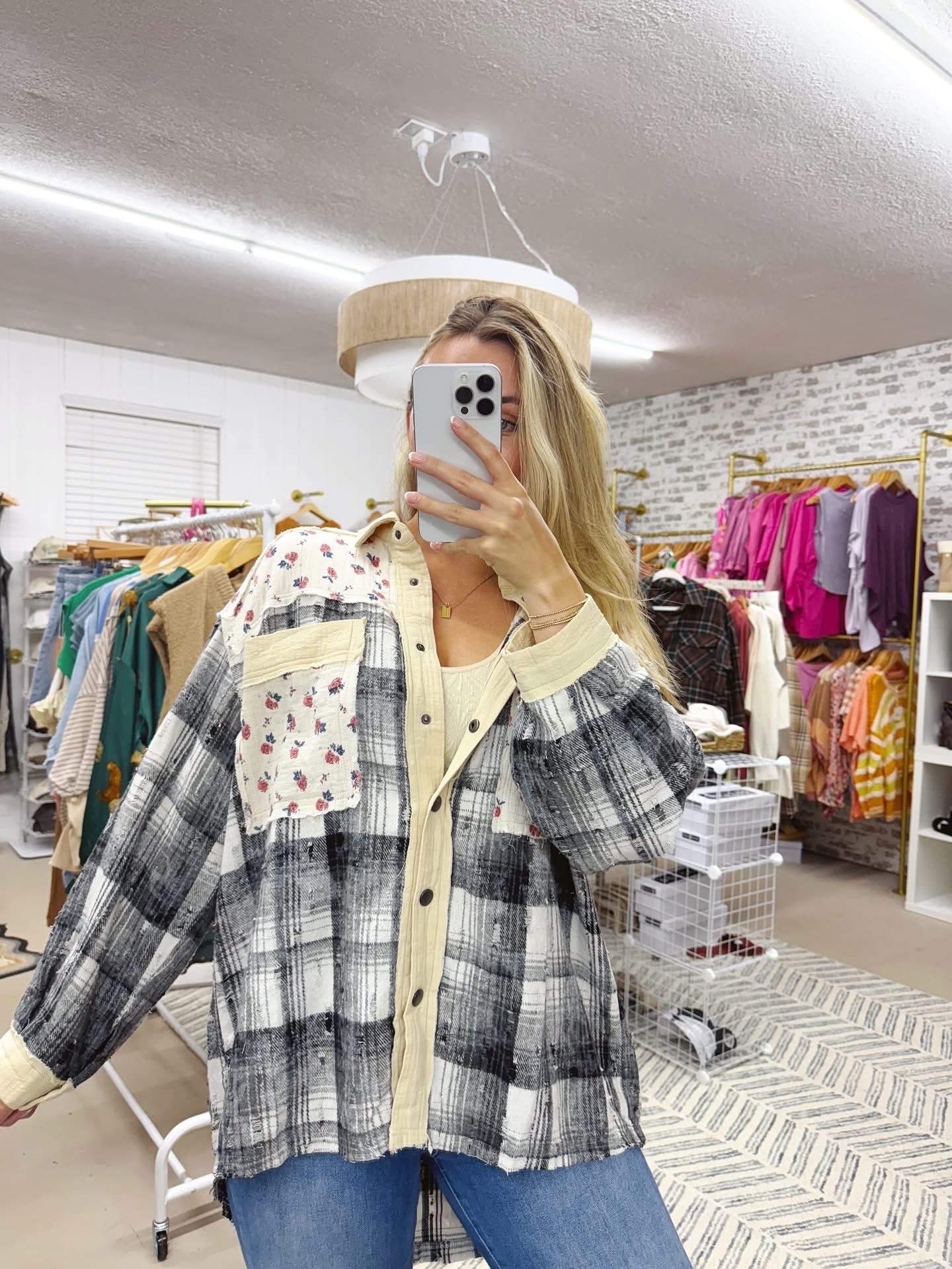 The Teri | Plaid and Floral Shacket