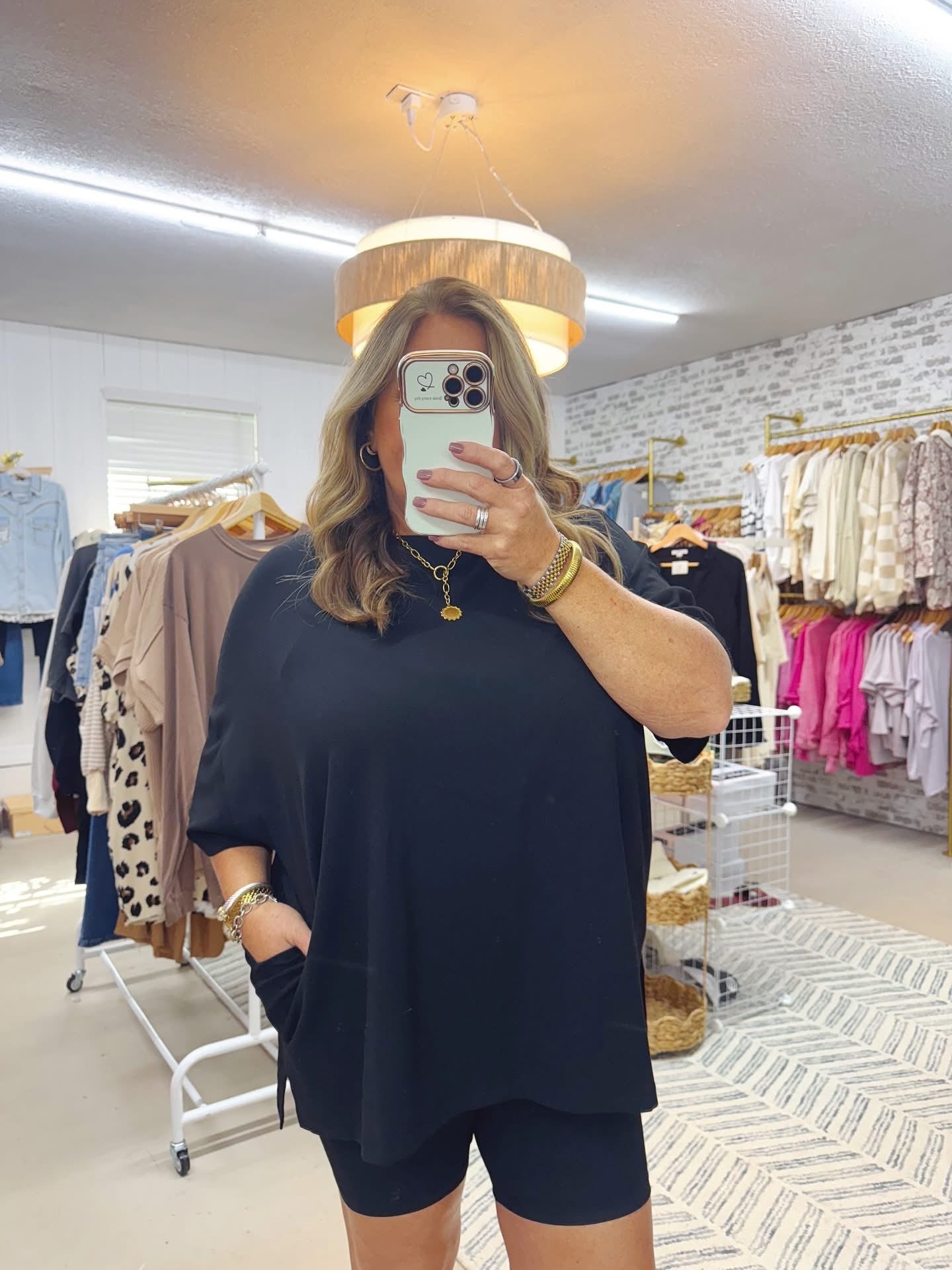 The Hayden | Black Oversized Biker Shorts Set