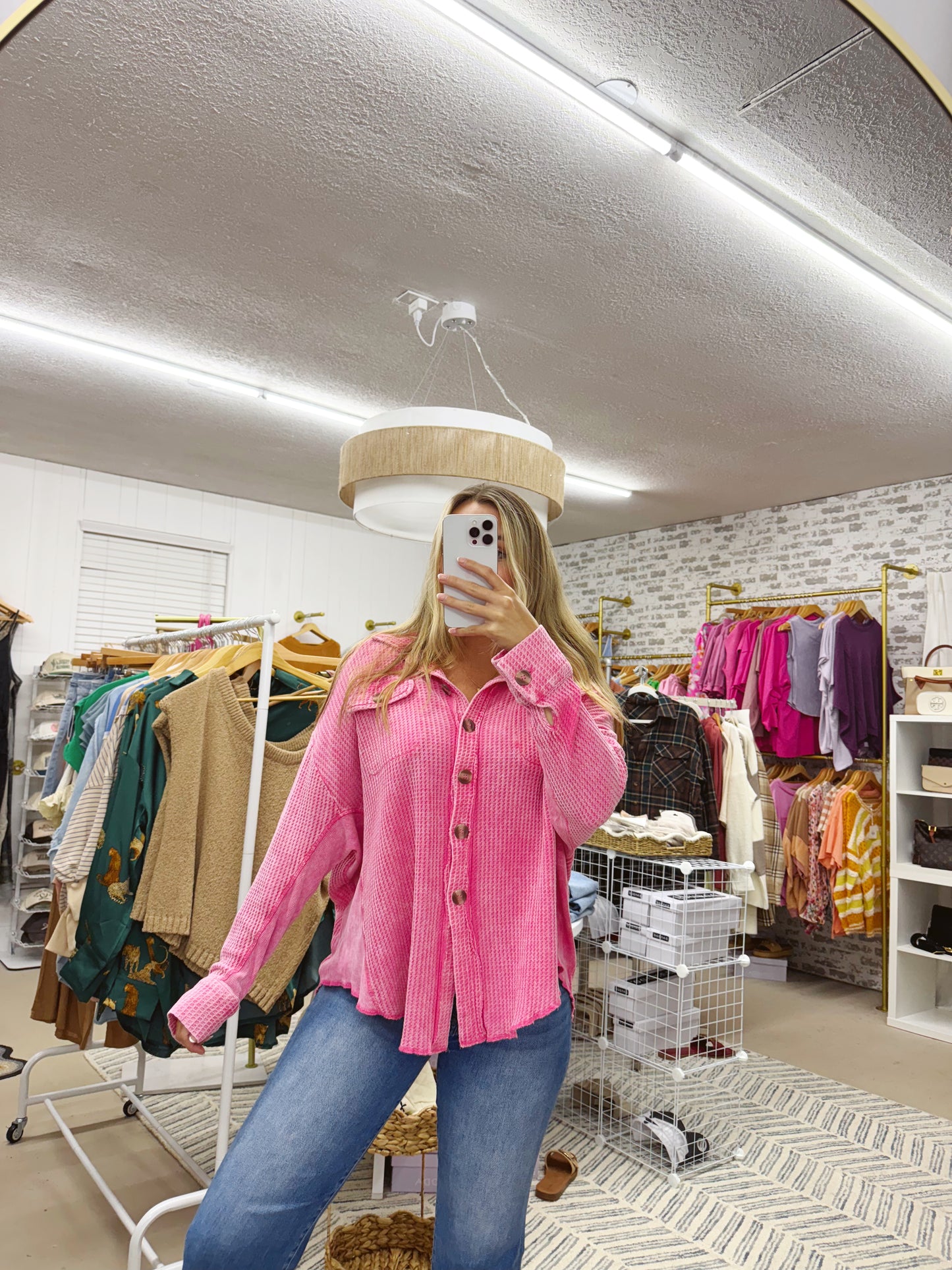 The Christie | Hot Pink Button Up