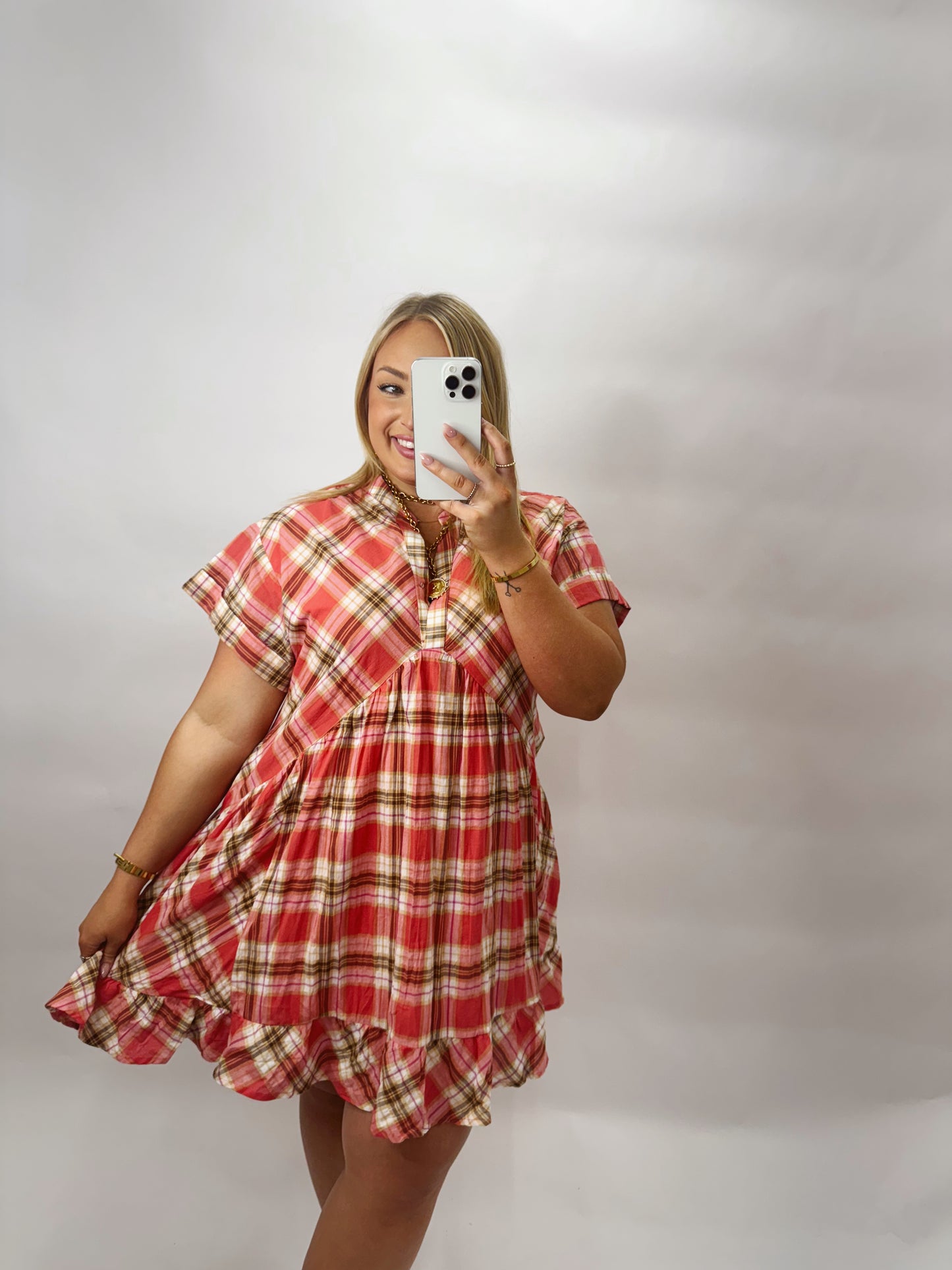 The Dani | Pink Plaid Dress