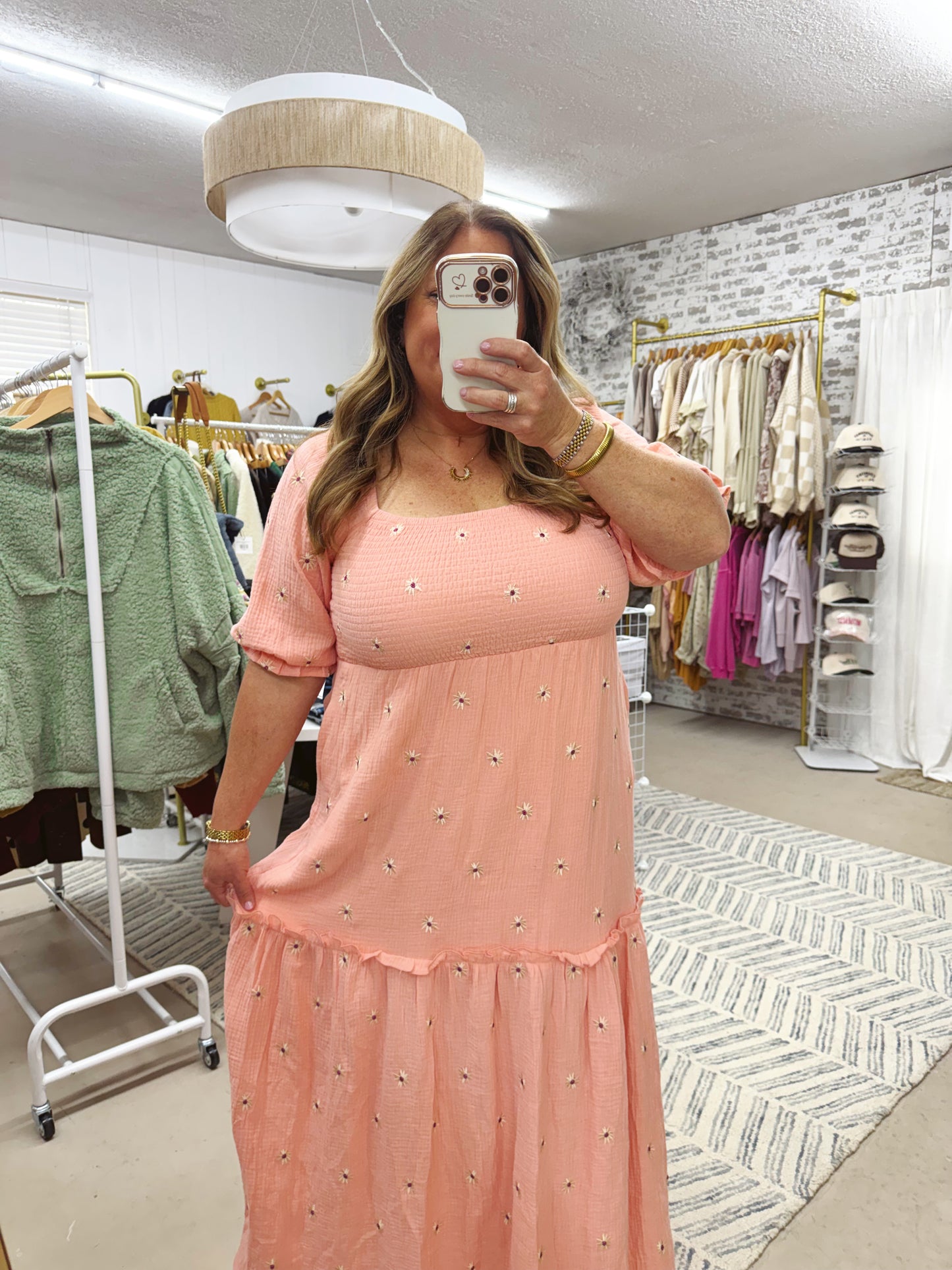 The Delilah | Pink Floral Embroidered Maxi Dress