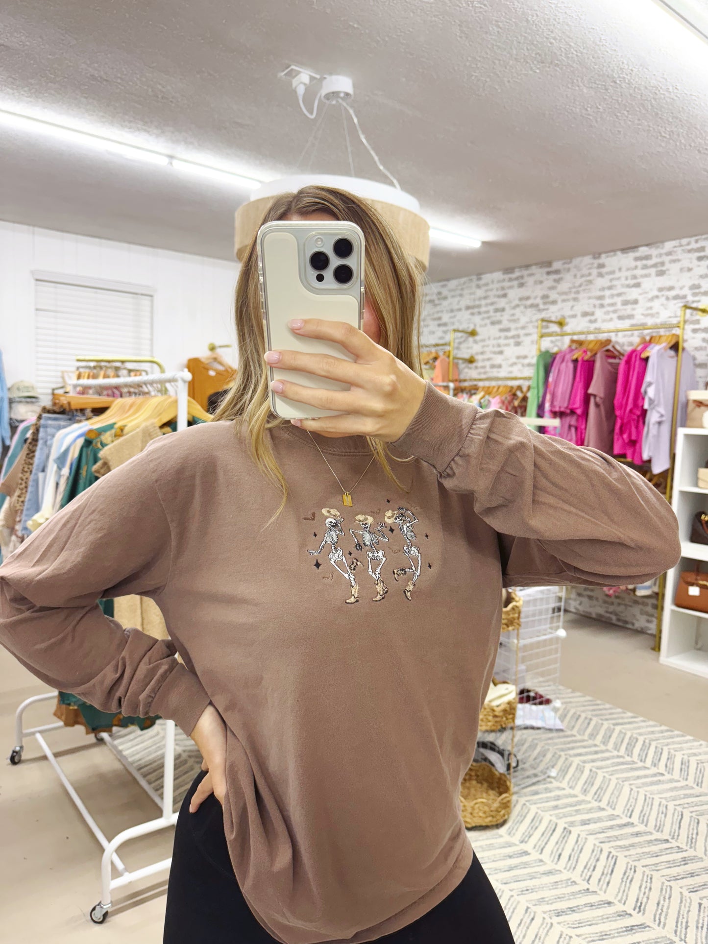 The Cowboy Skeleton | Embroidered Long Sleeve