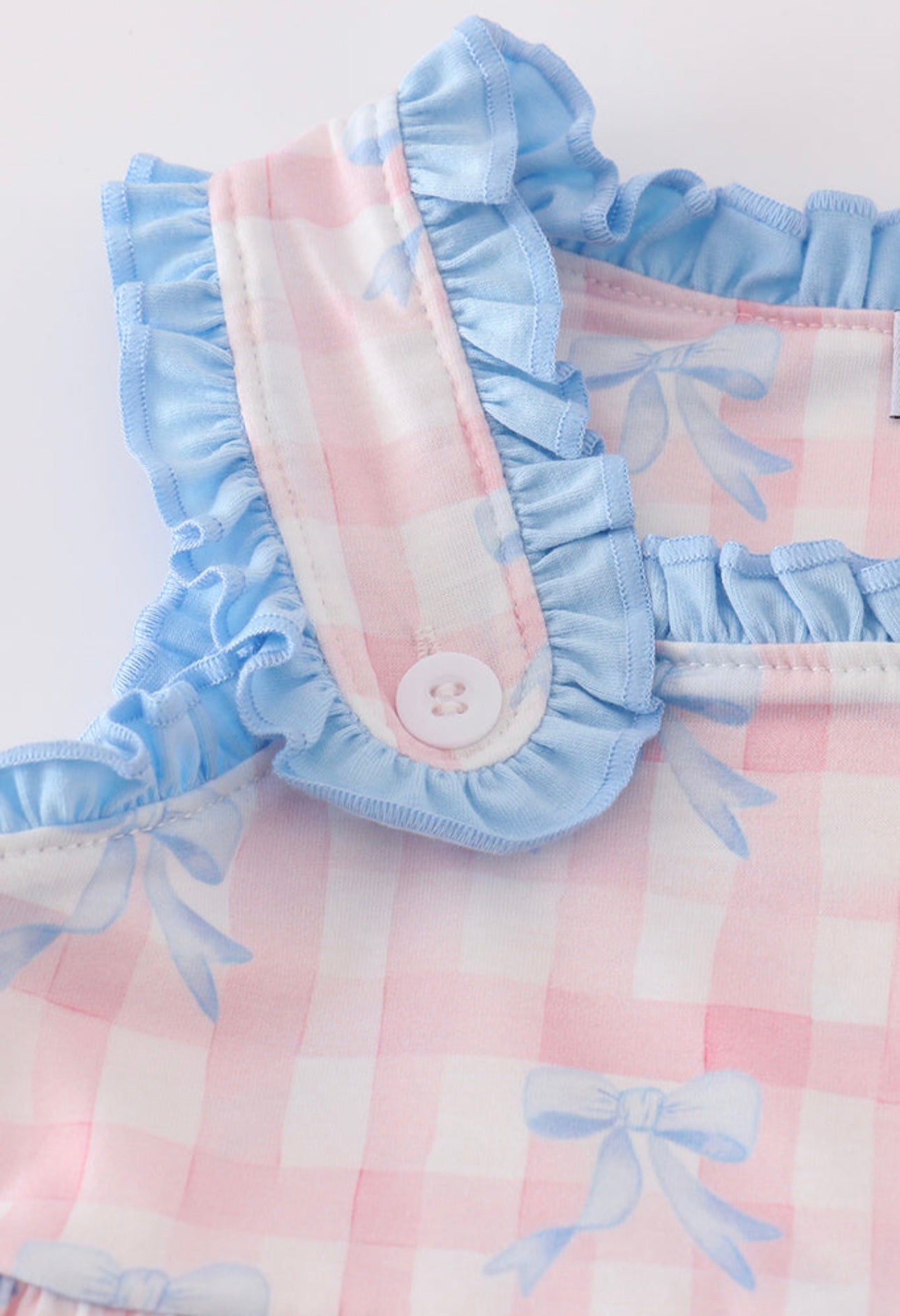 The Gracie | Pink Plaid Bow Shorts Set