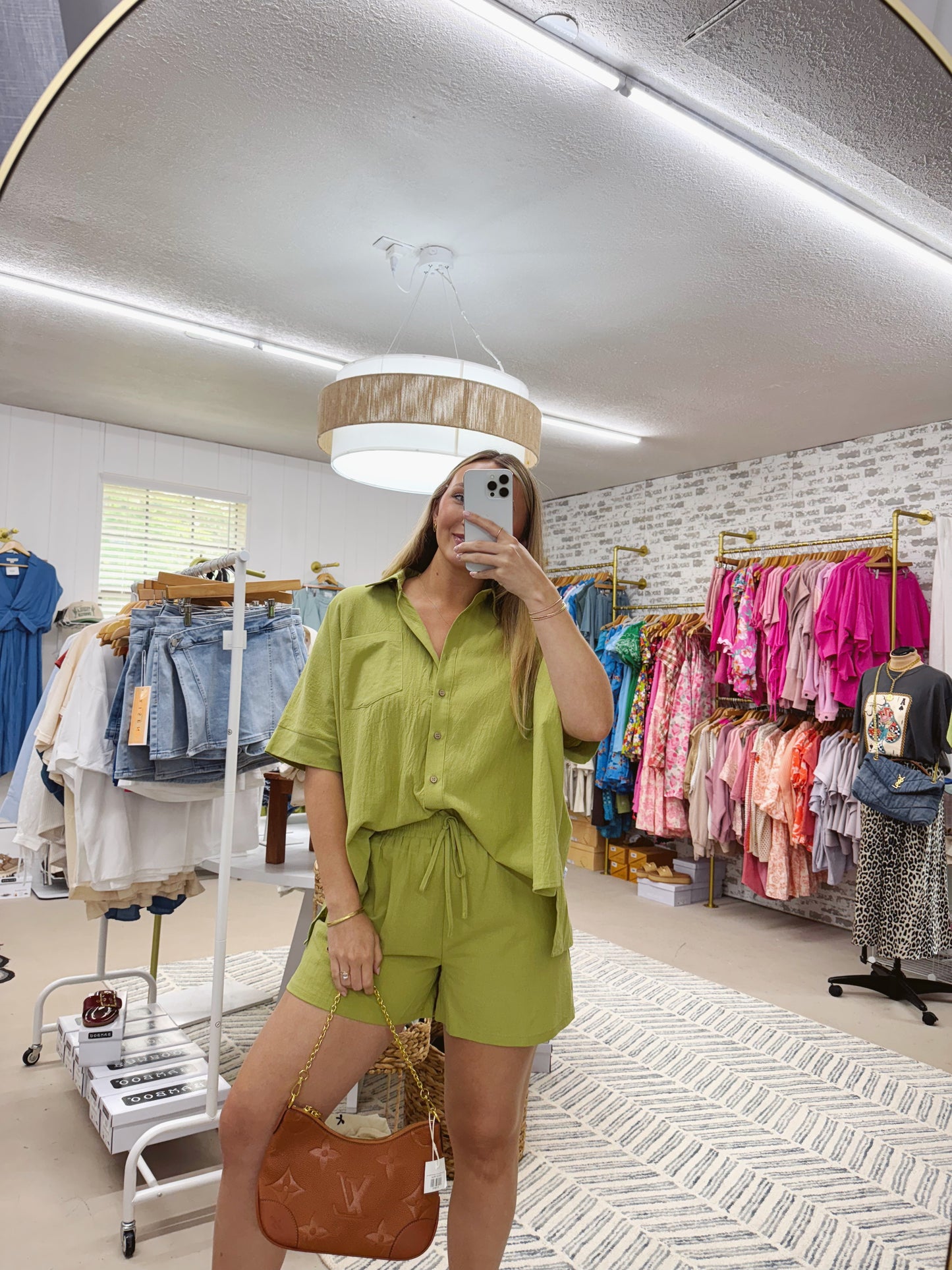 The Isabella | Green Oversized Shorts Set