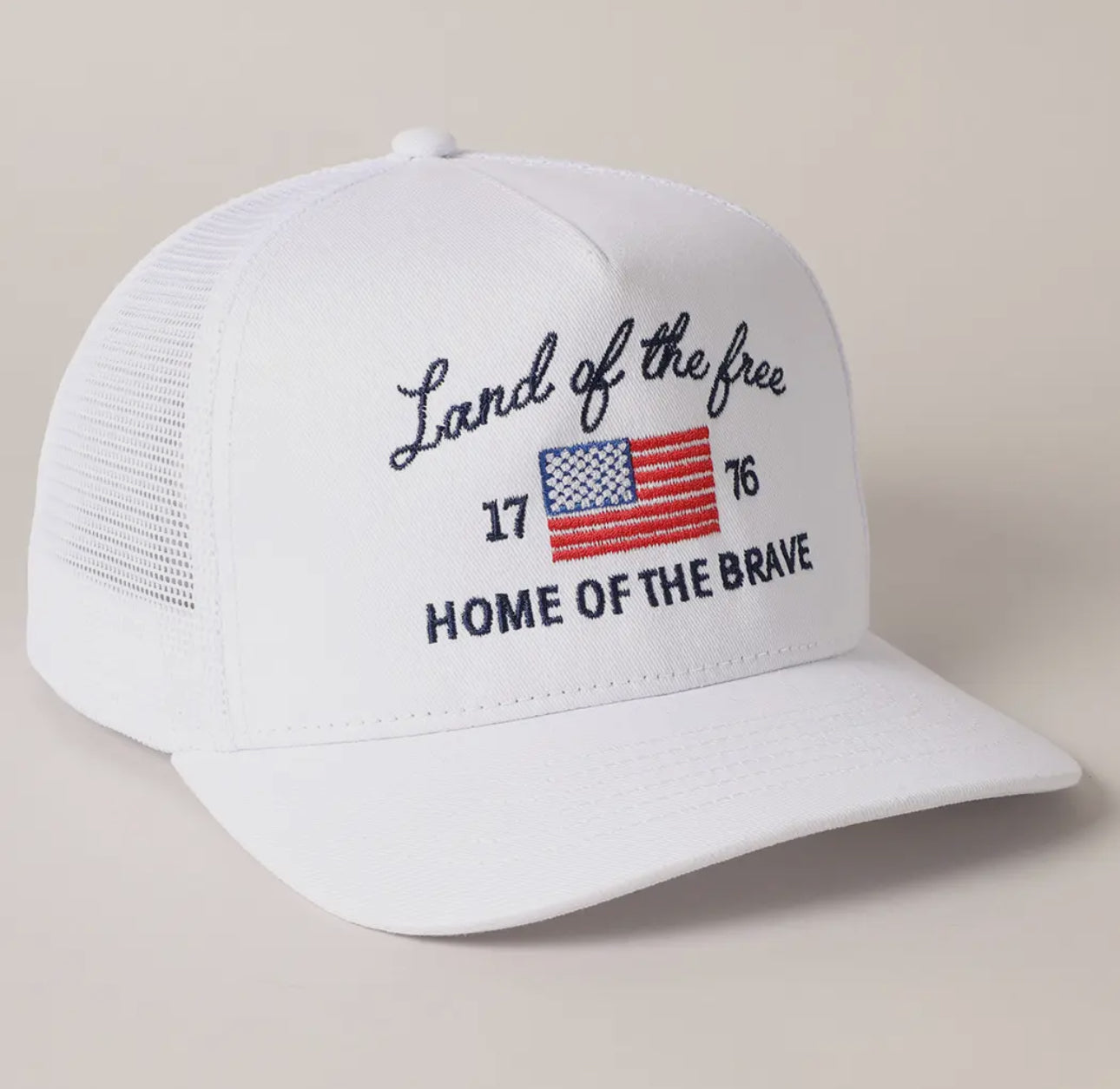Land of the Free | White Trucker Hat