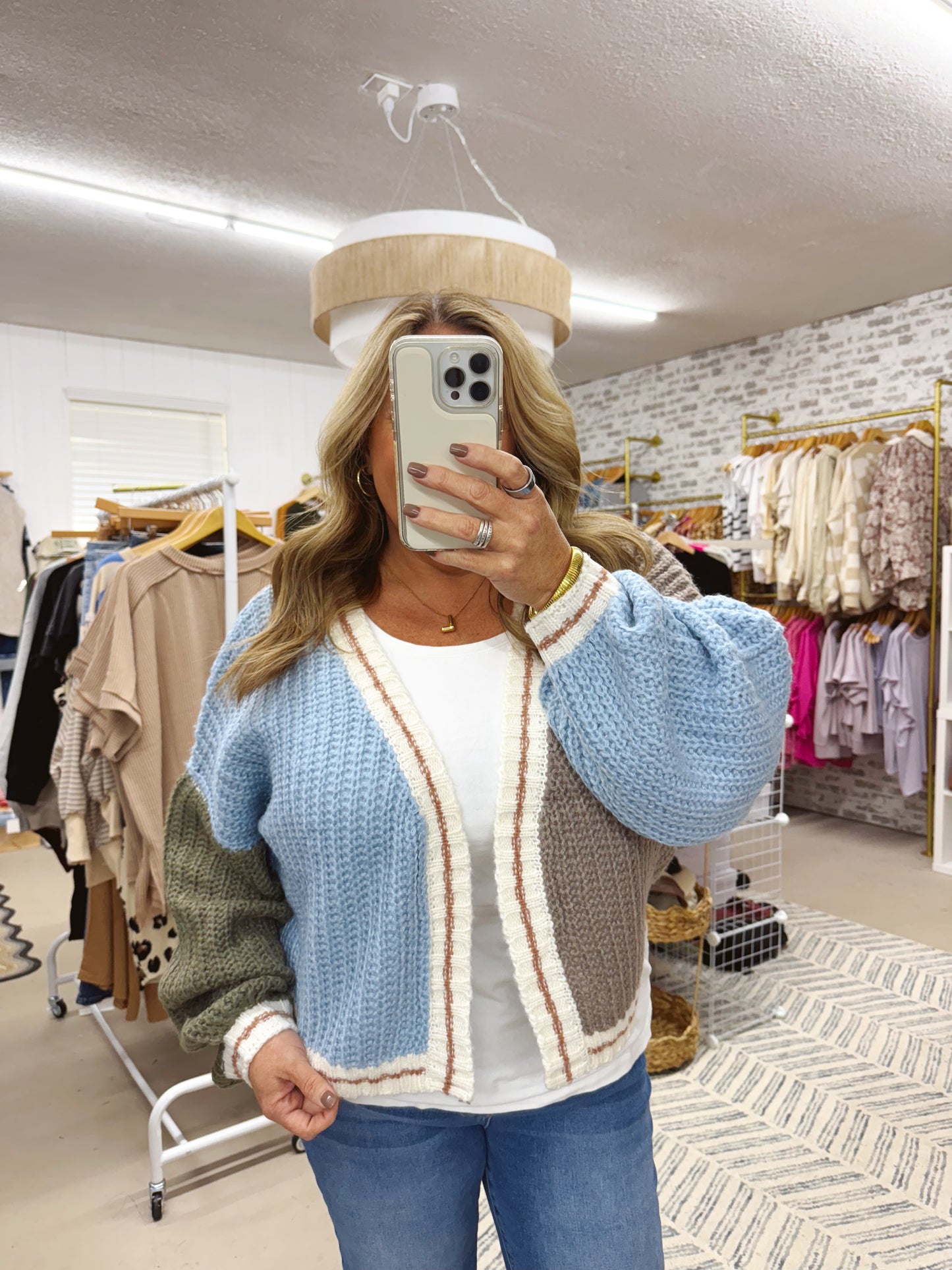 The Oversized Color Block Cardigan