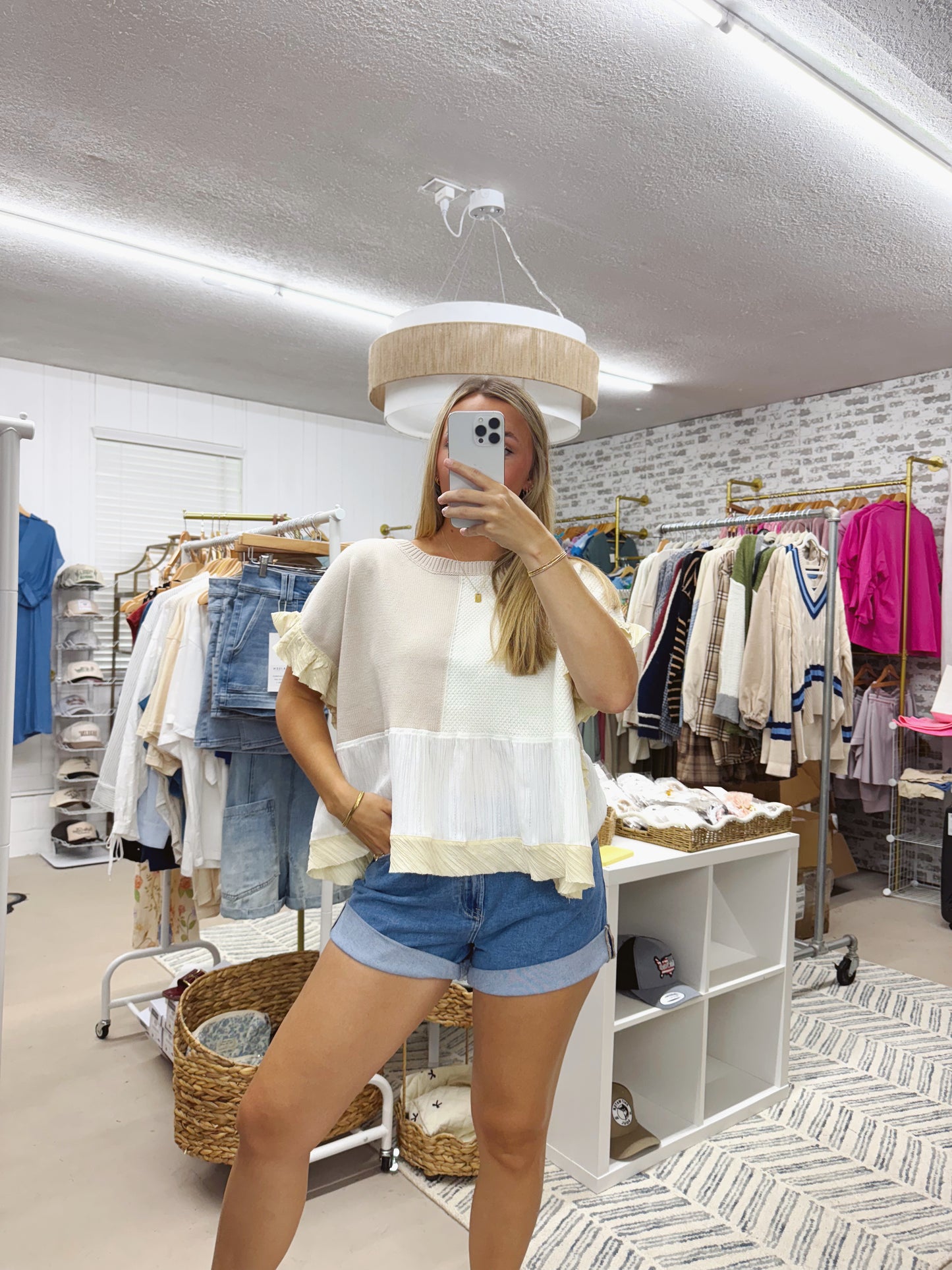 The Marley | Neutral Colorblock Top