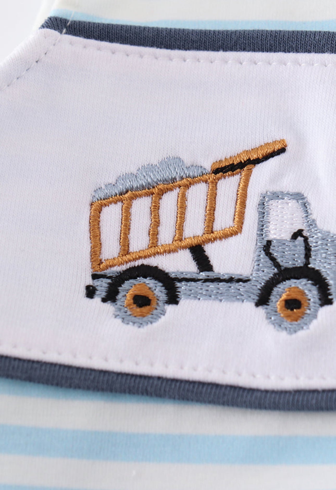 The Benji | Embroidered Tractor Romper