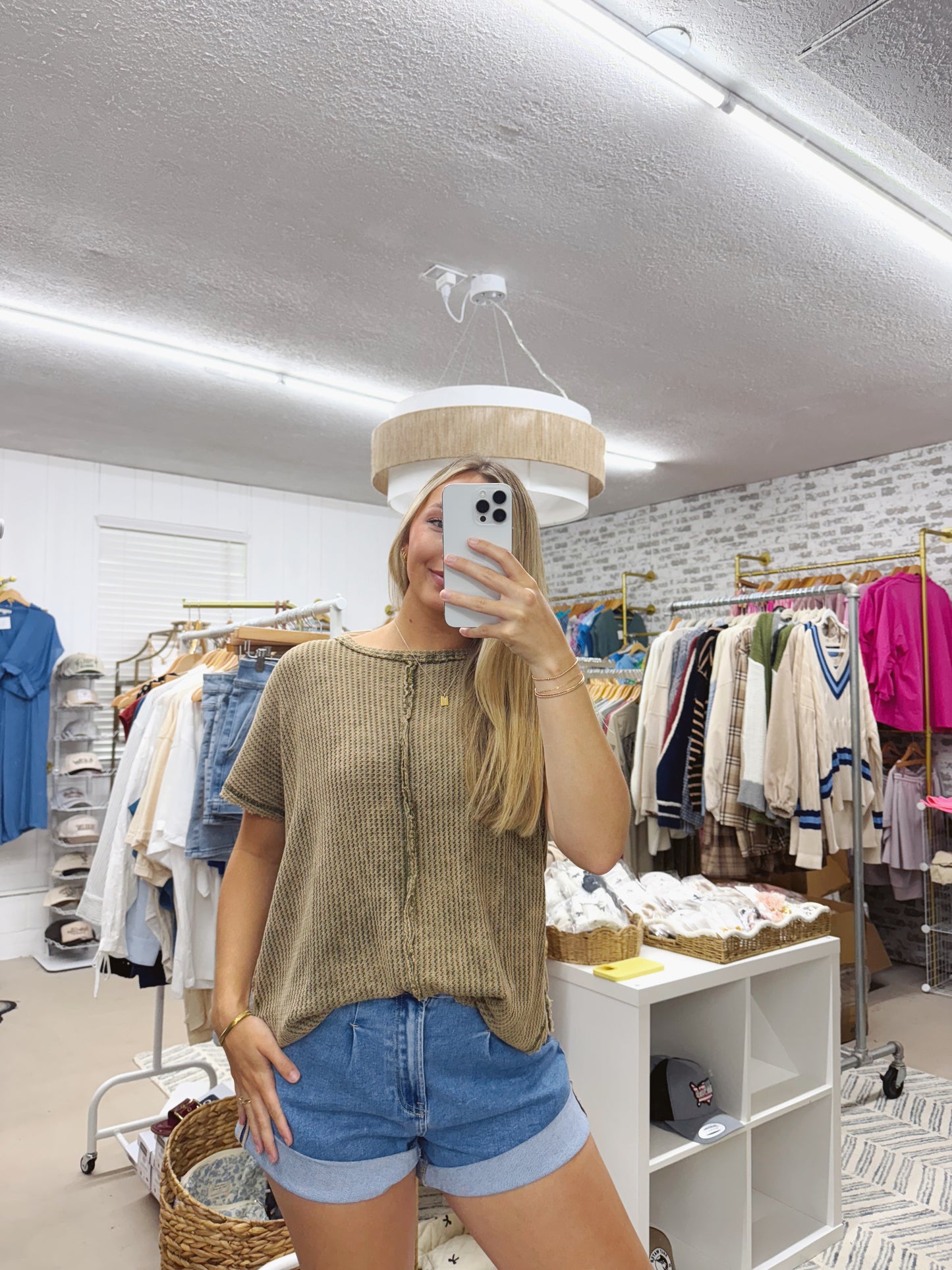 The Tierney | Reverse Seam Waffle Tee