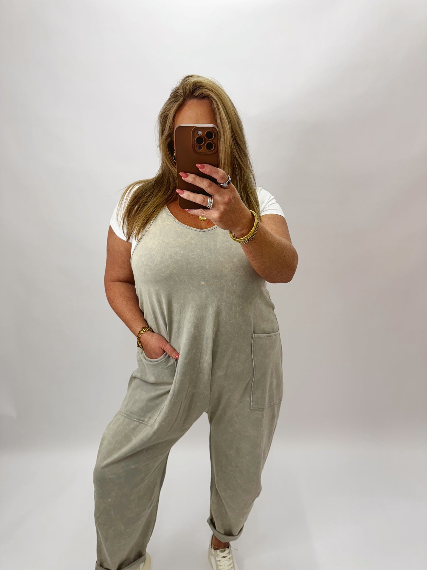 The Rhonda | Stone Wash Oversized Jumpsuit