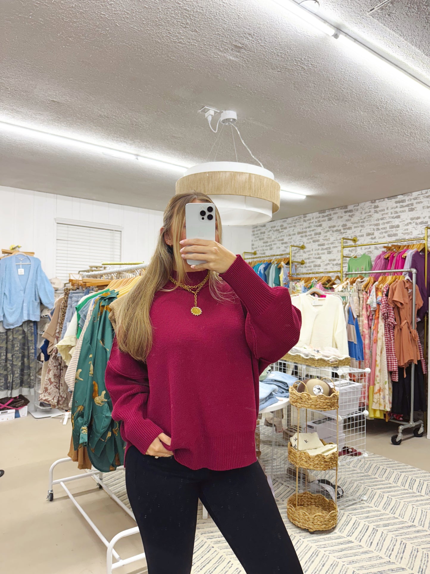 The Alice | Wine Side Slit Sweater