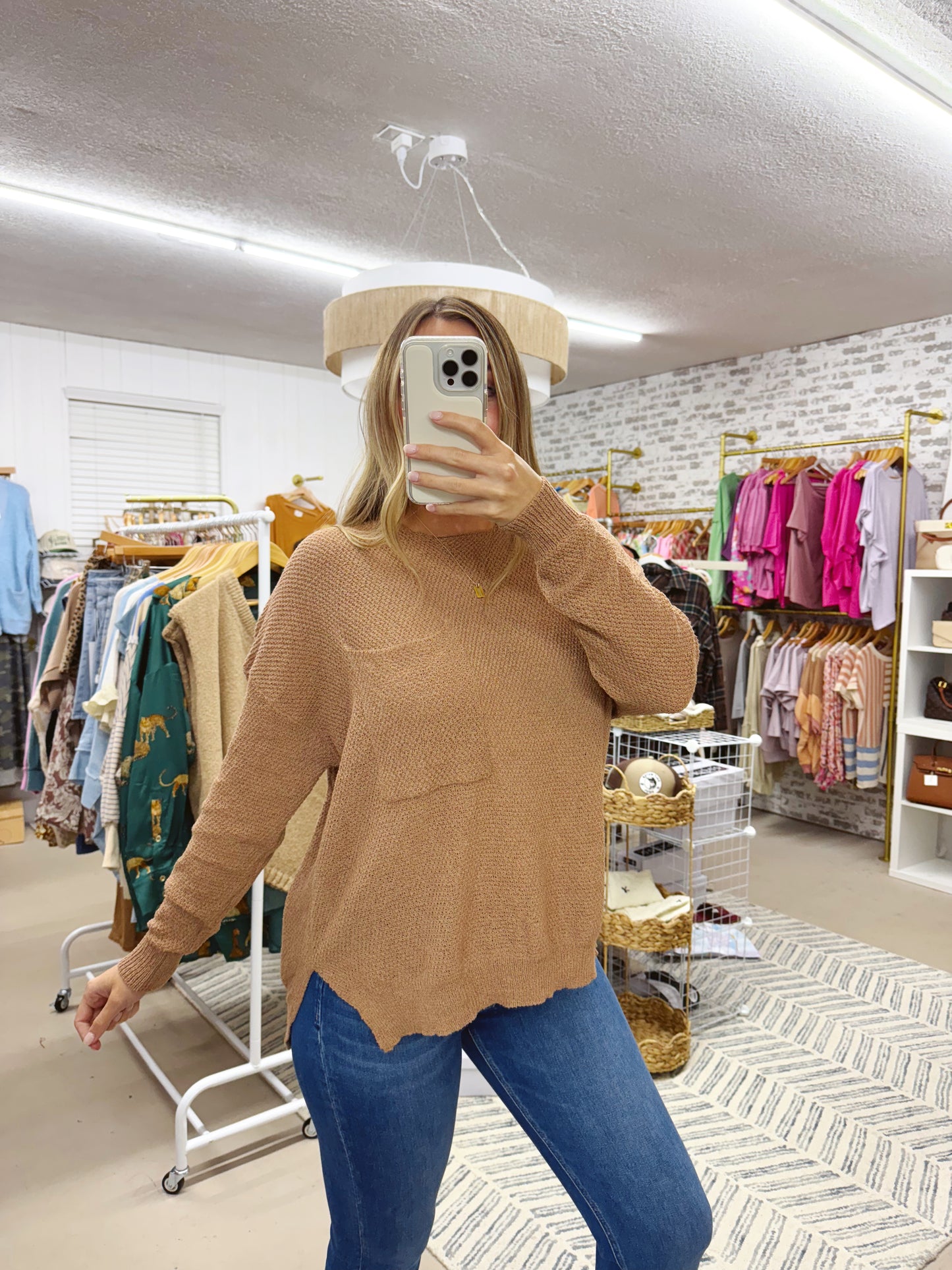 The Shanda | Mocha Textured Sweater
