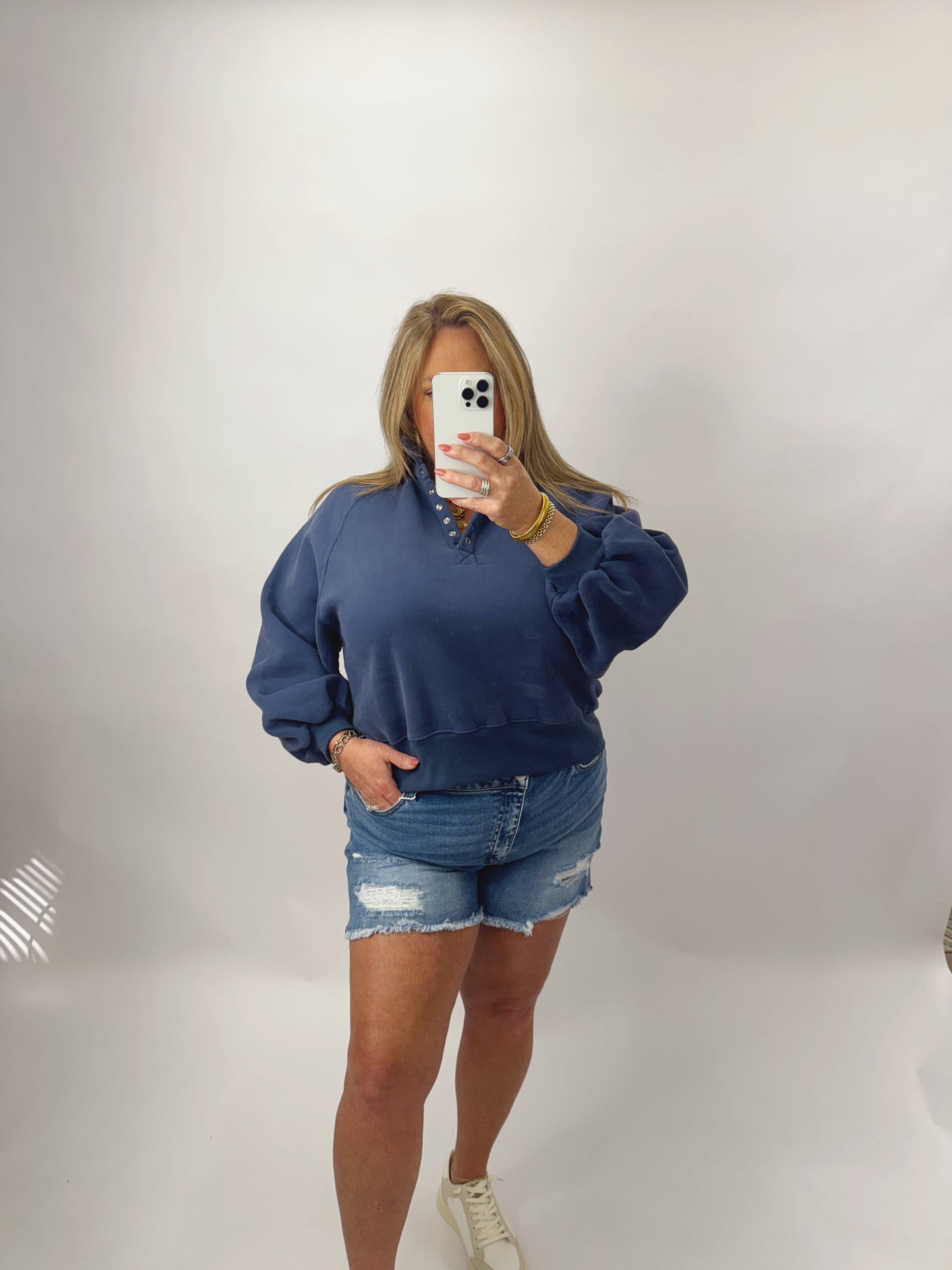 The Paige | Navy Collared Pullover