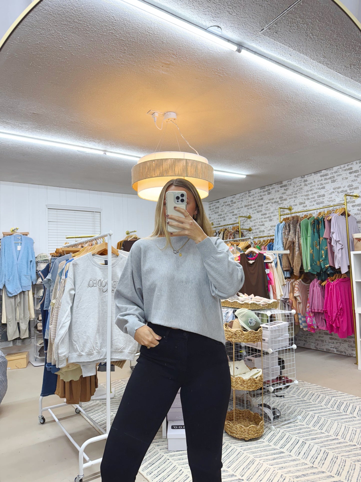 The Gabrielle | Grey Cropped Sweatshirt