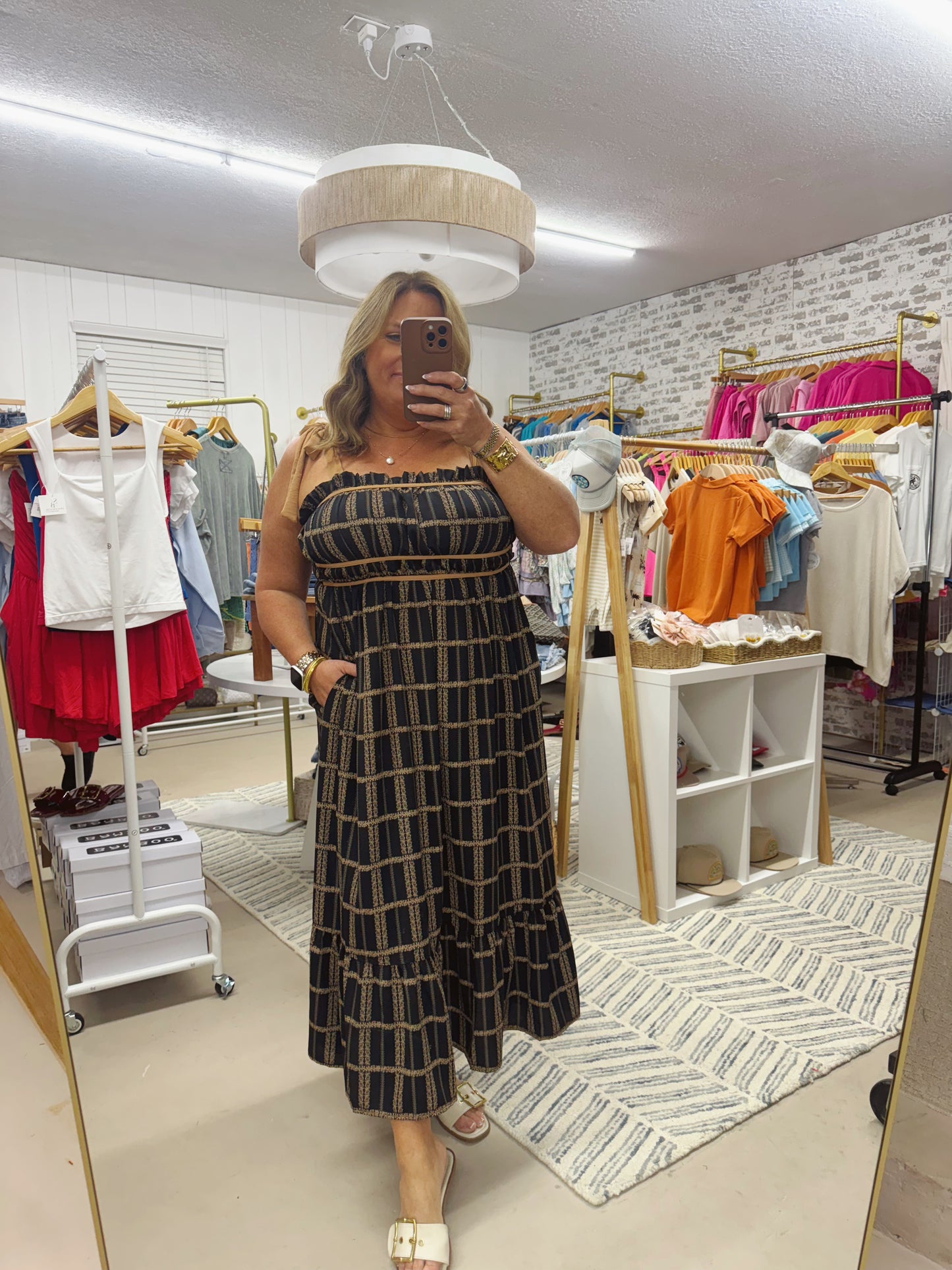 The Raven | Black and Tan Maxi Dress