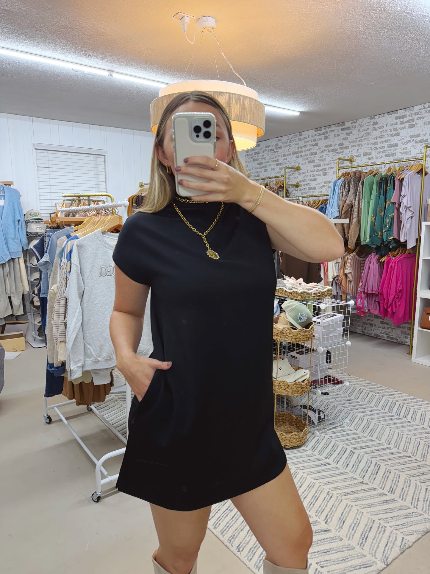 The Teagan | Black Mock Neck Dress