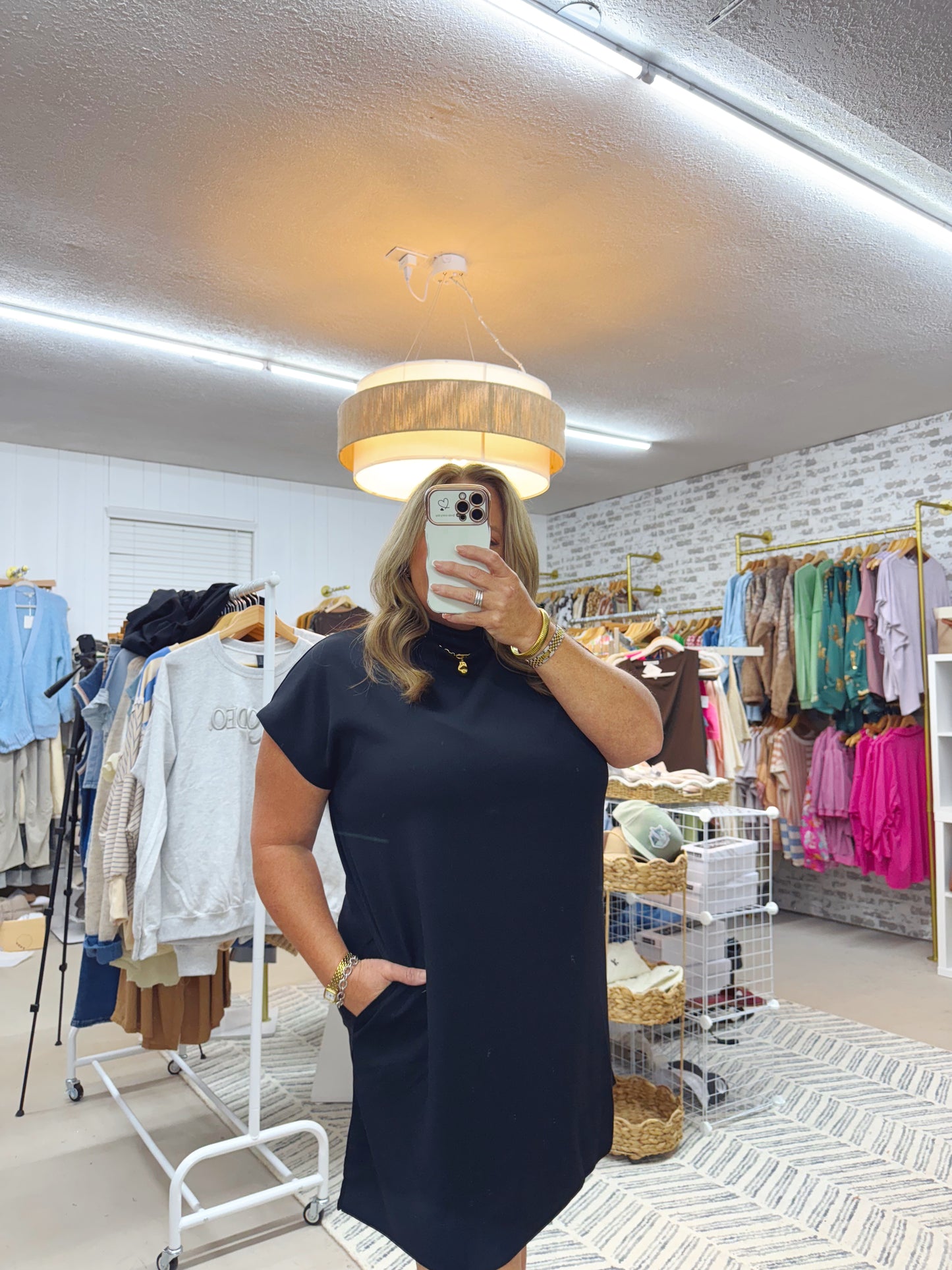 The Teagan | Black Mock Neck Dress