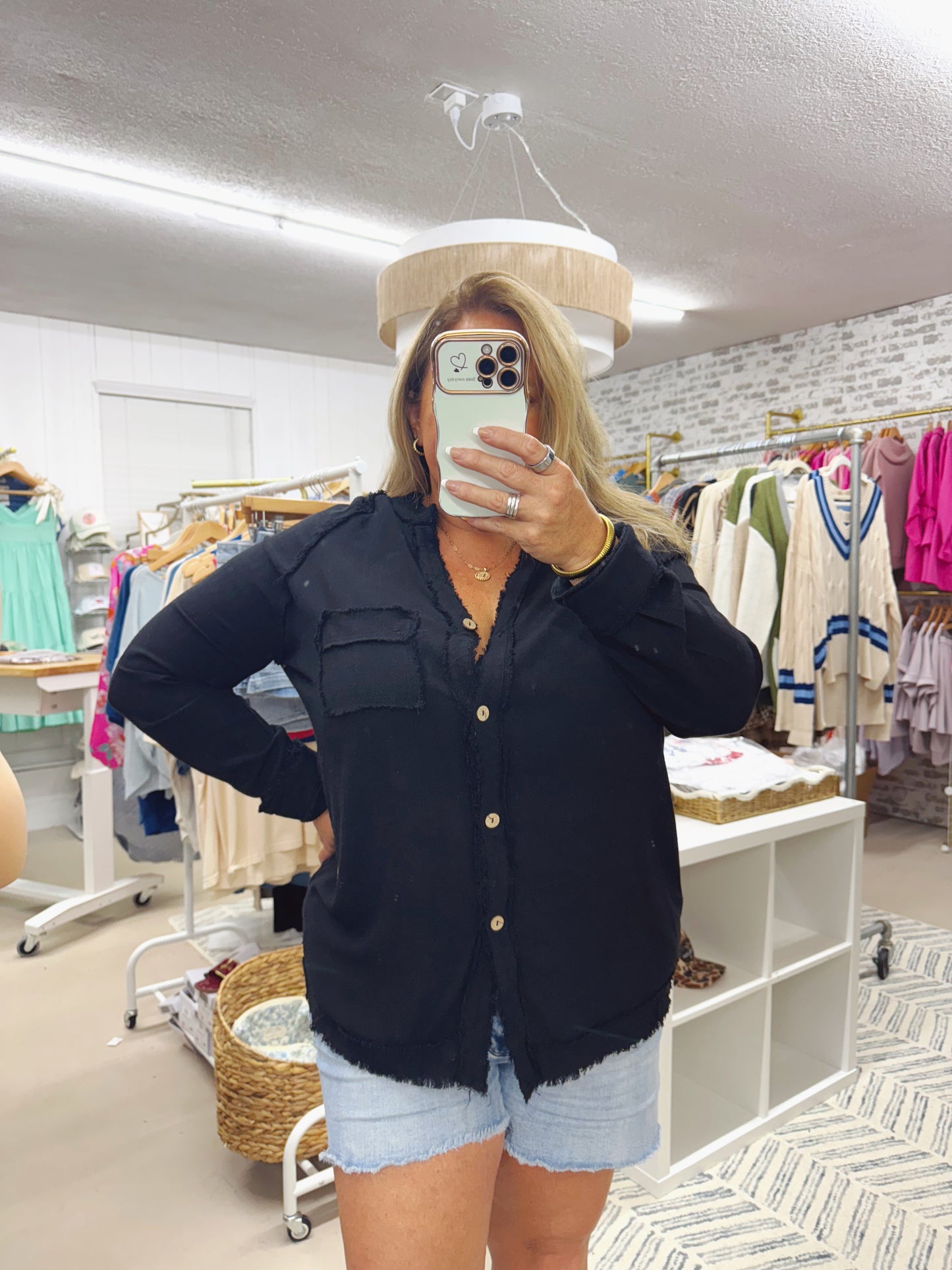 The Evelyn | Black Gauze Tunic Top
