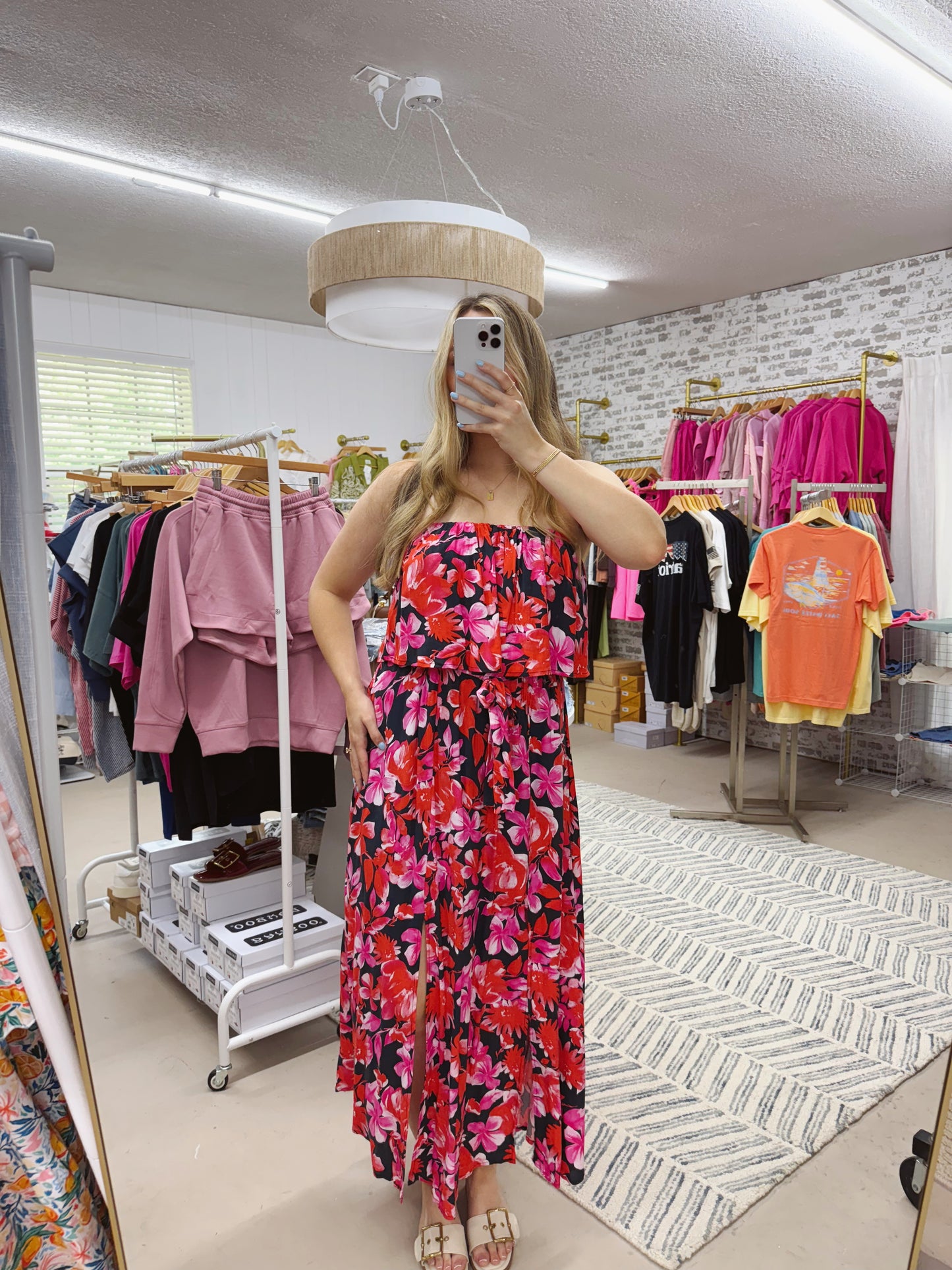 The Foxy | Strapless Floral Print Maxi