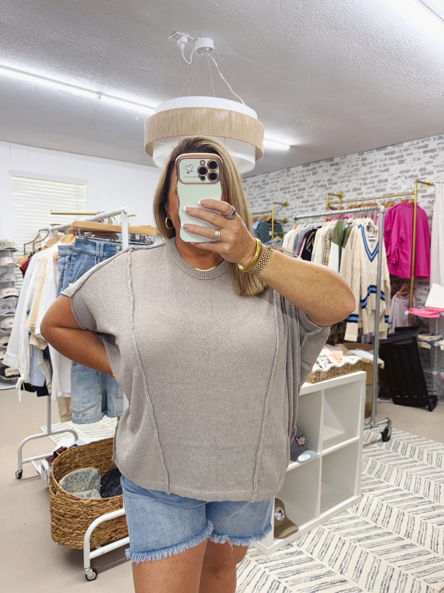 The Kristie | Taupe Oversized Top