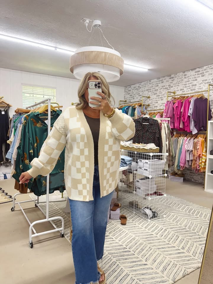 The Marian | Oversized Checkered Cardigan