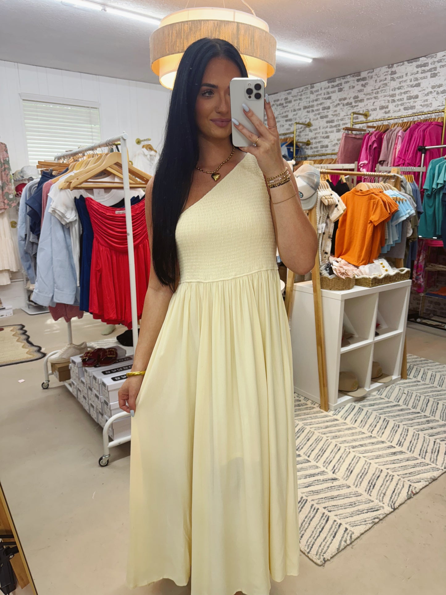 The Kaycen | Cream One Shoulder Maxi Dress