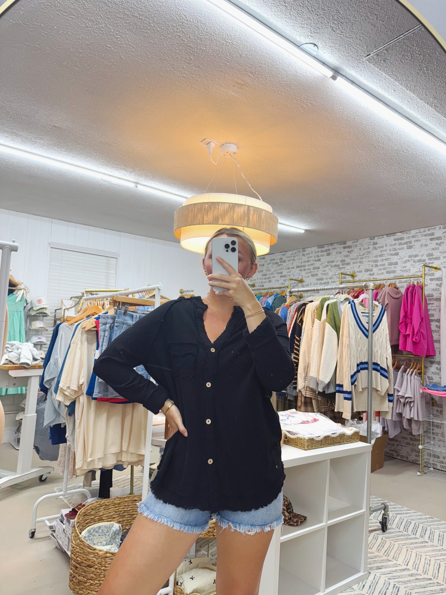 The Evelyn | Black Gauze Tunic Top