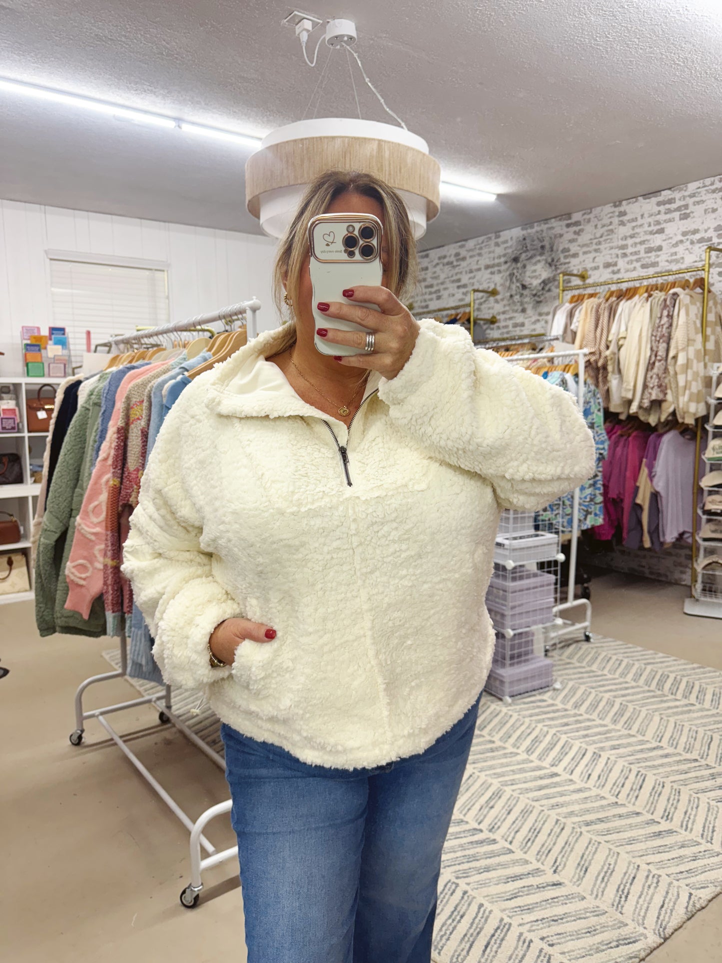 The Jaylene | Sherpa Quarter Zip Pullover