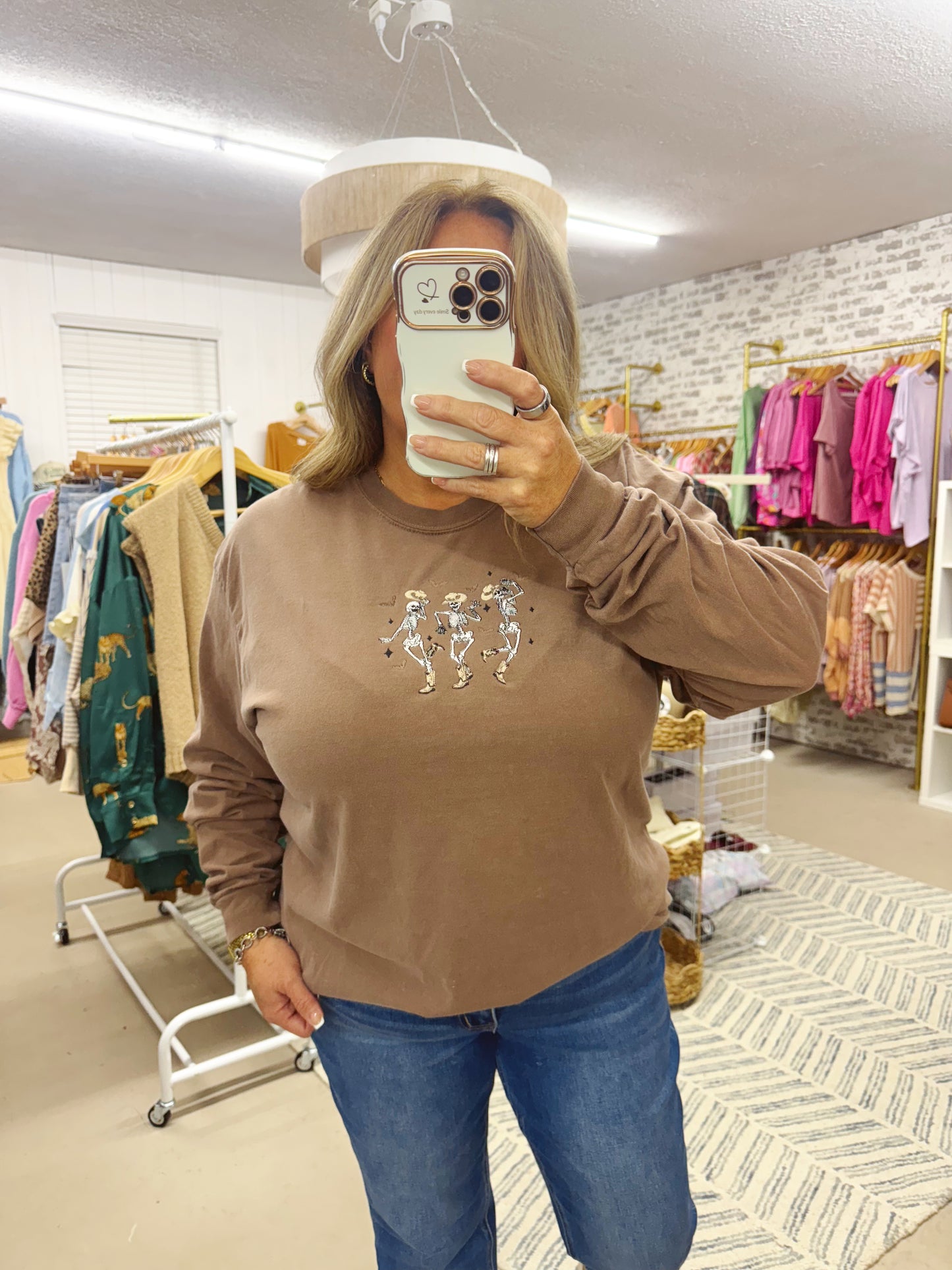 The Cowboy Skeleton | Embroidered Long Sleeve