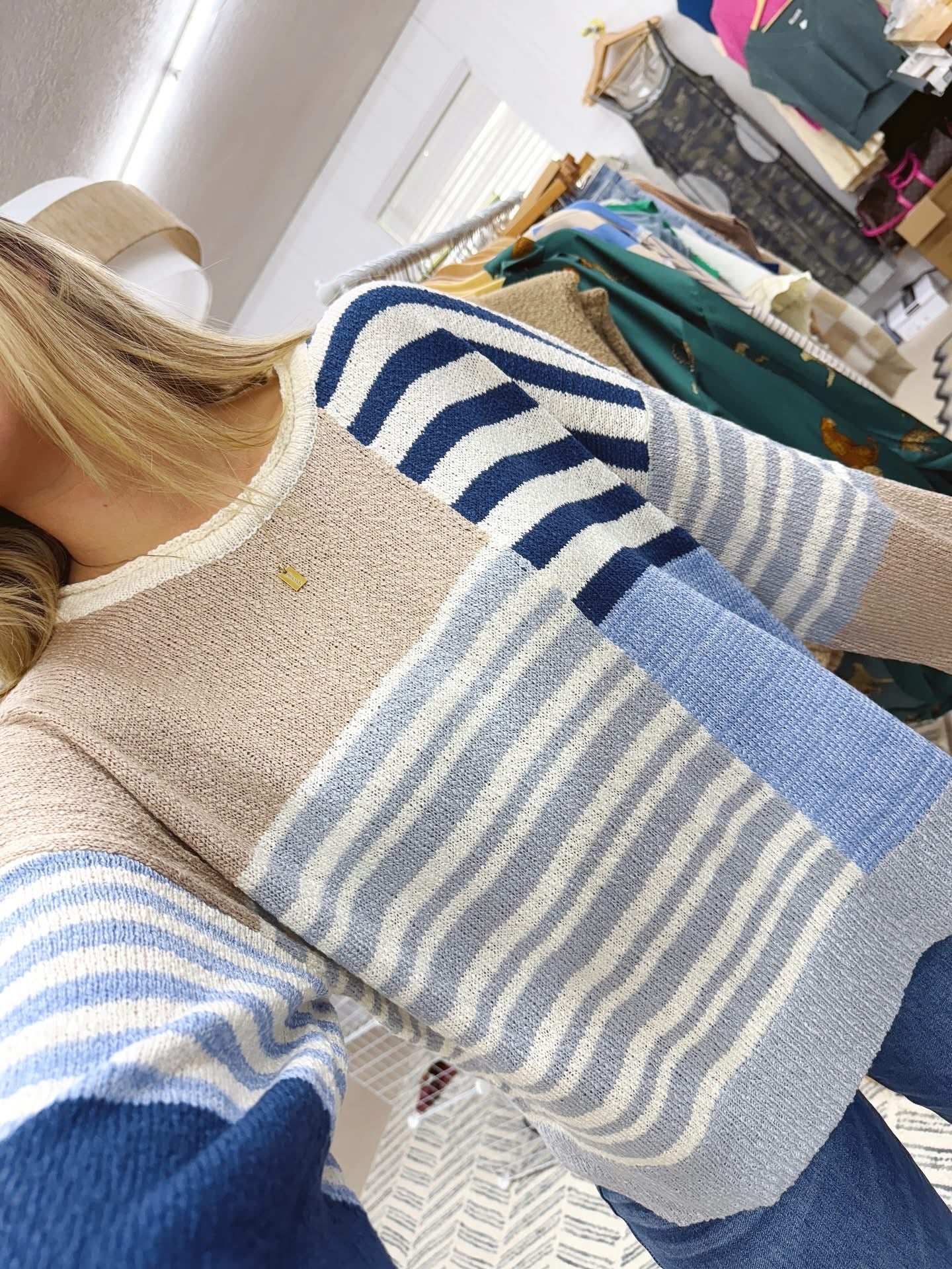 The Adrianne | Striped Colorblock Sweater
