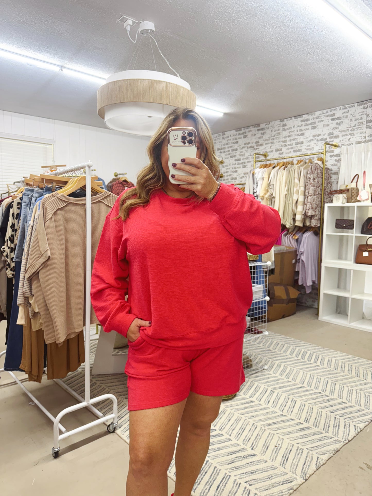 The Perla | Red Shorts Set
