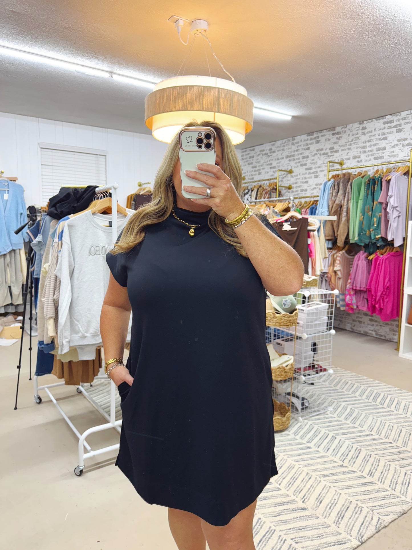 The Teagan | Black Mock Neck Dress