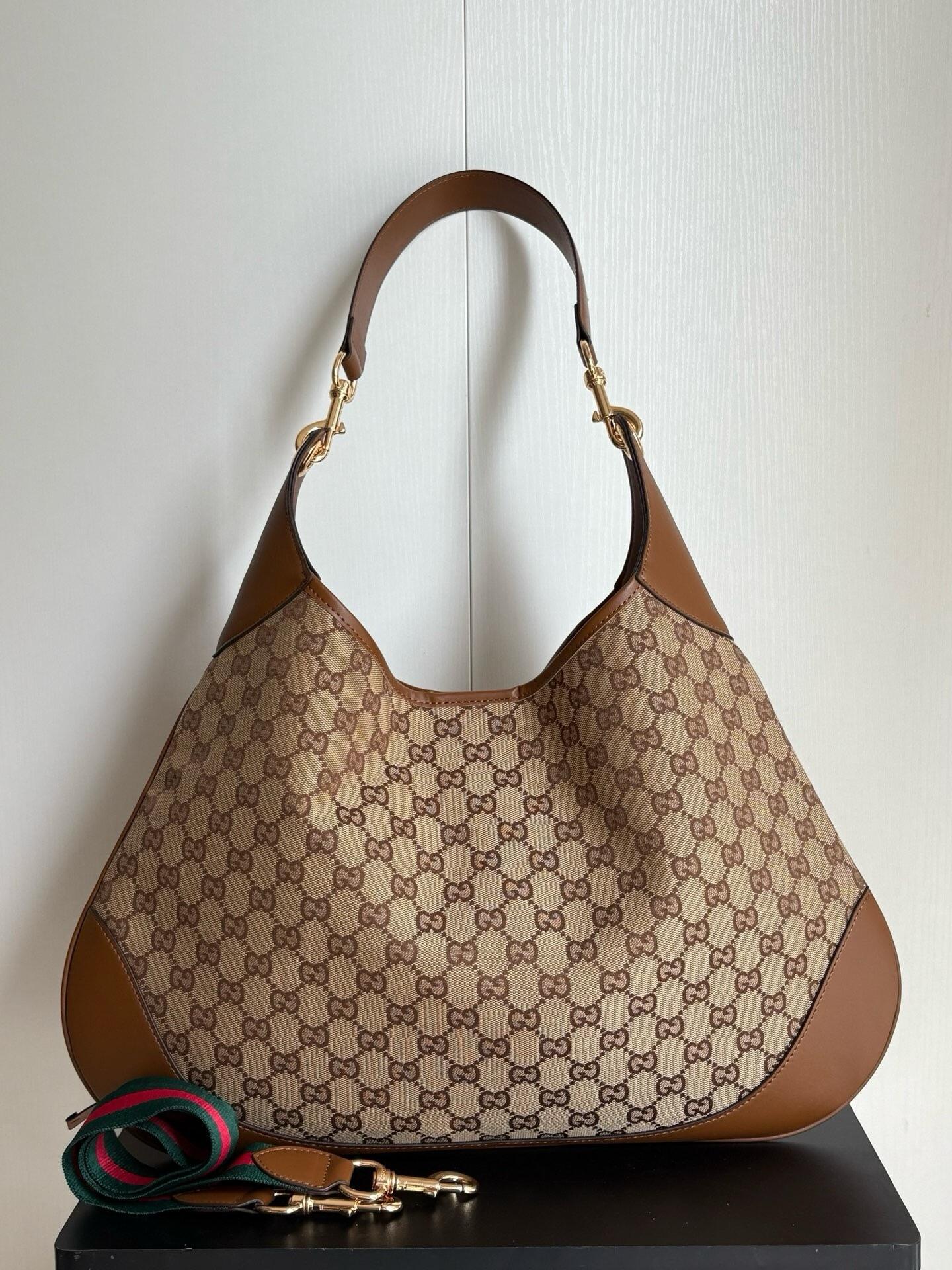 G Insp Brown Large Shoulder Bag