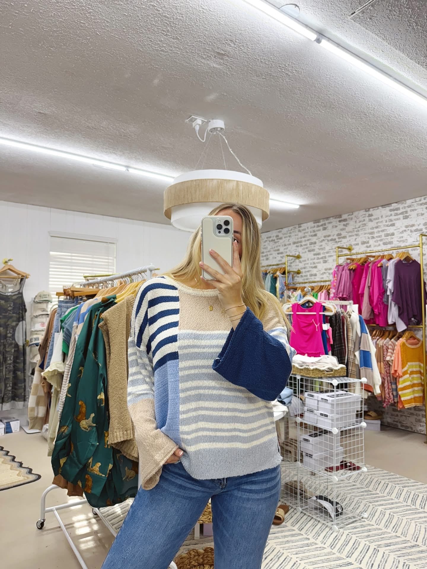 The Adrianne | Striped Colorblock Sweater