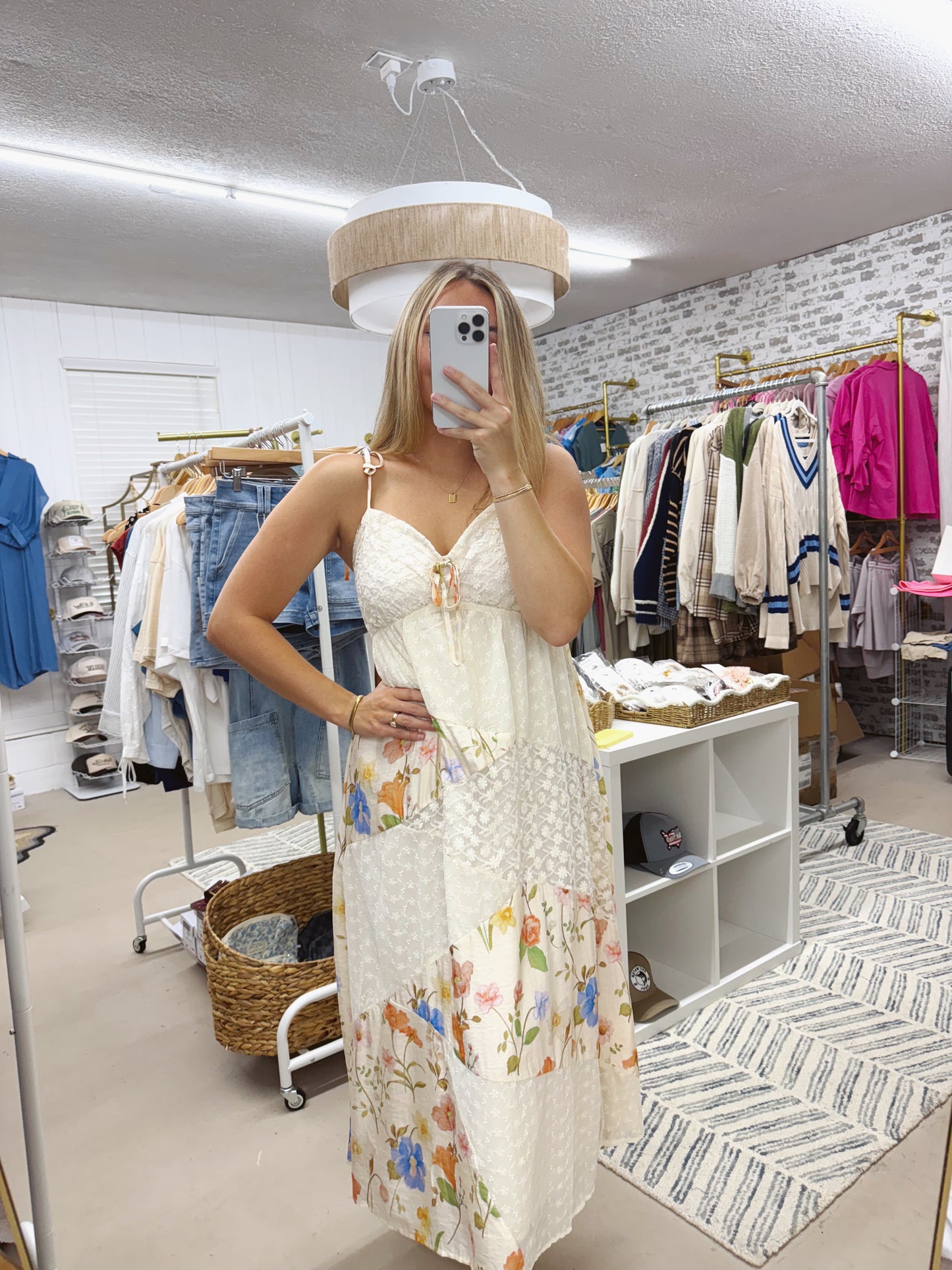 The Iris | Cream Patchwork Dress