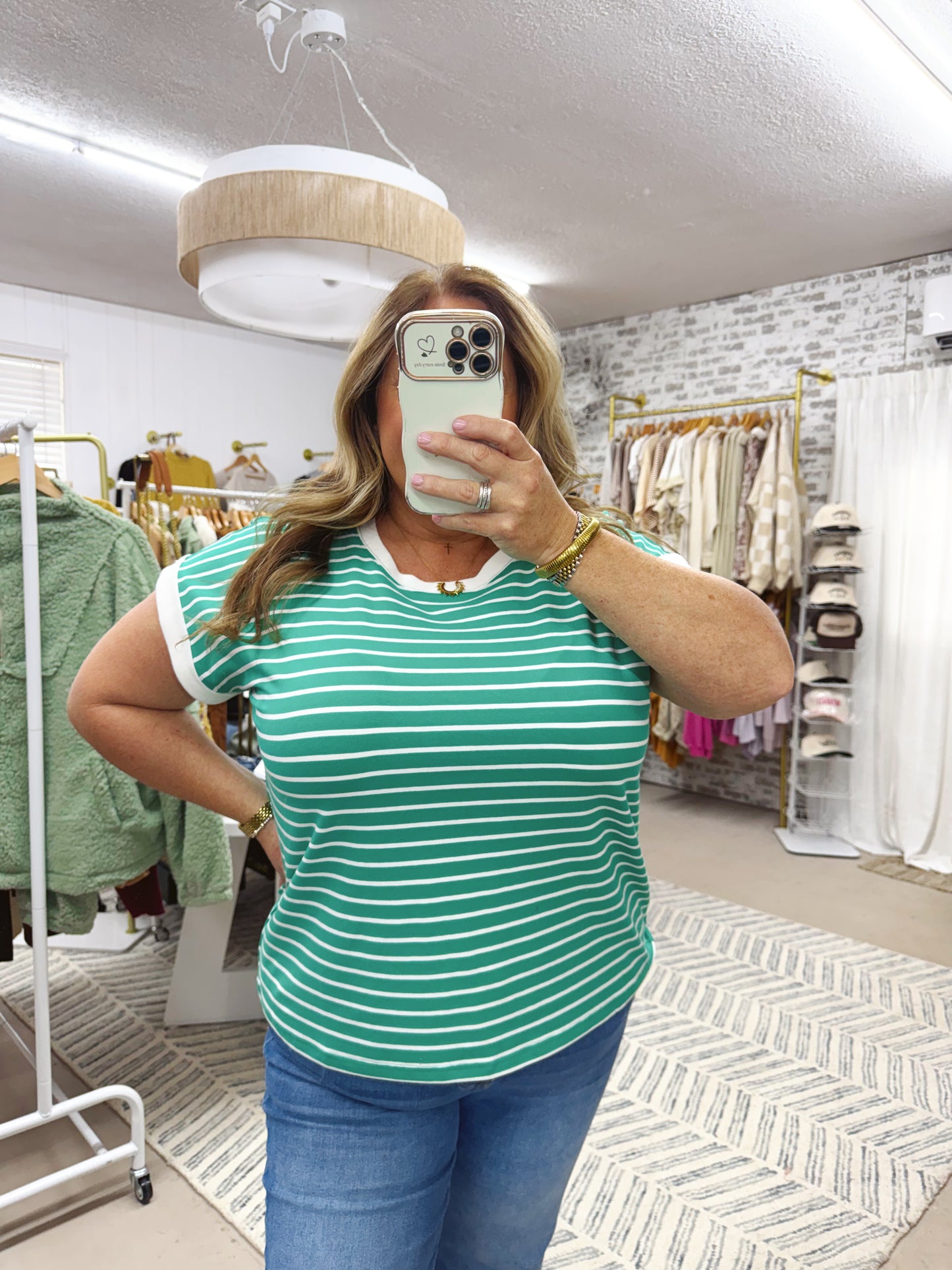 The Coastal Stripe Tee | Green