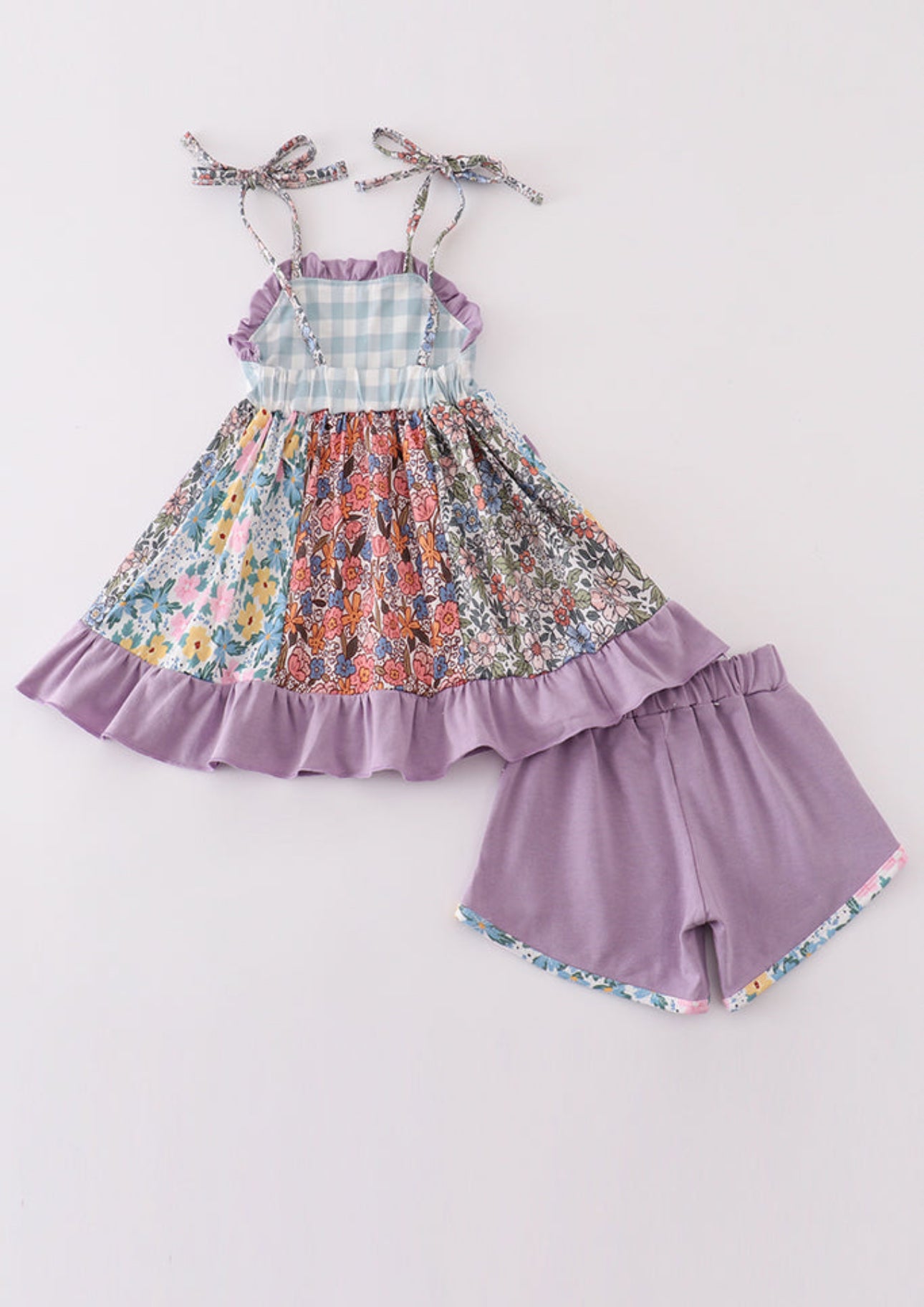 The Eleanor | Purple Floral Shorts Set