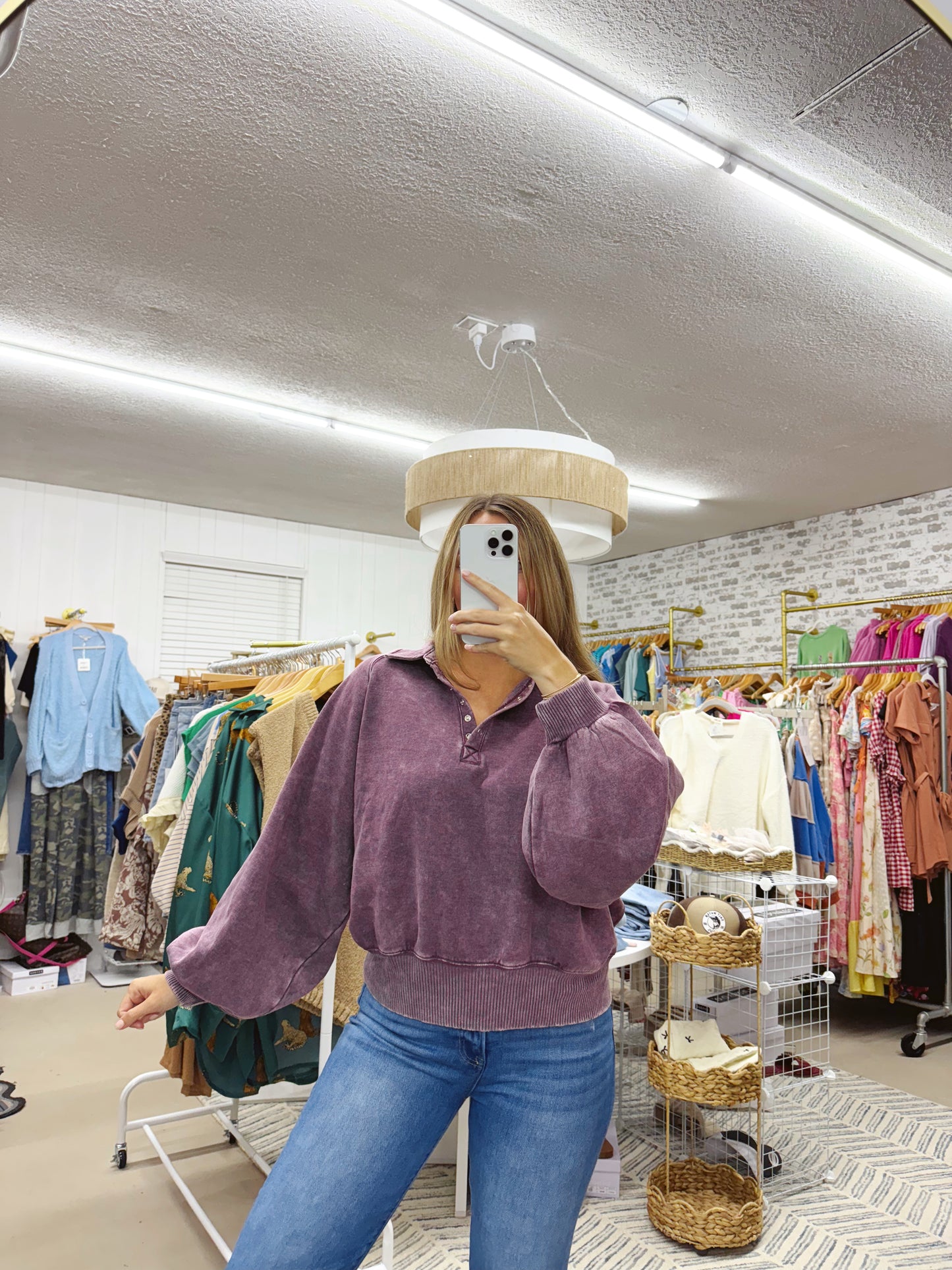 The Brooke | Purple Collared Pullover