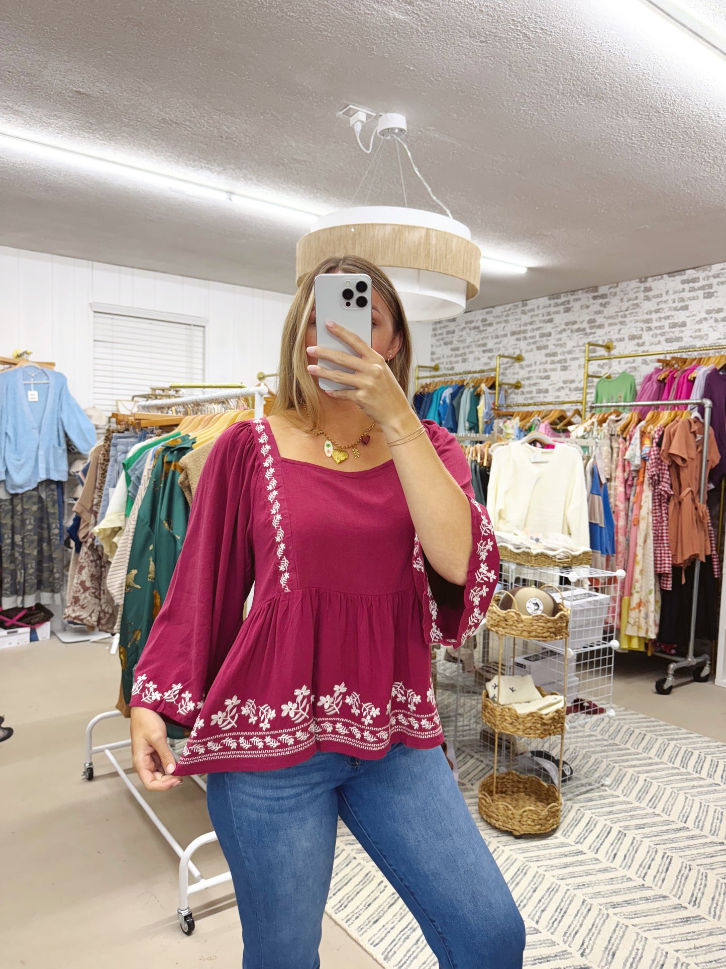 The Christina | Berry Peplum Top
